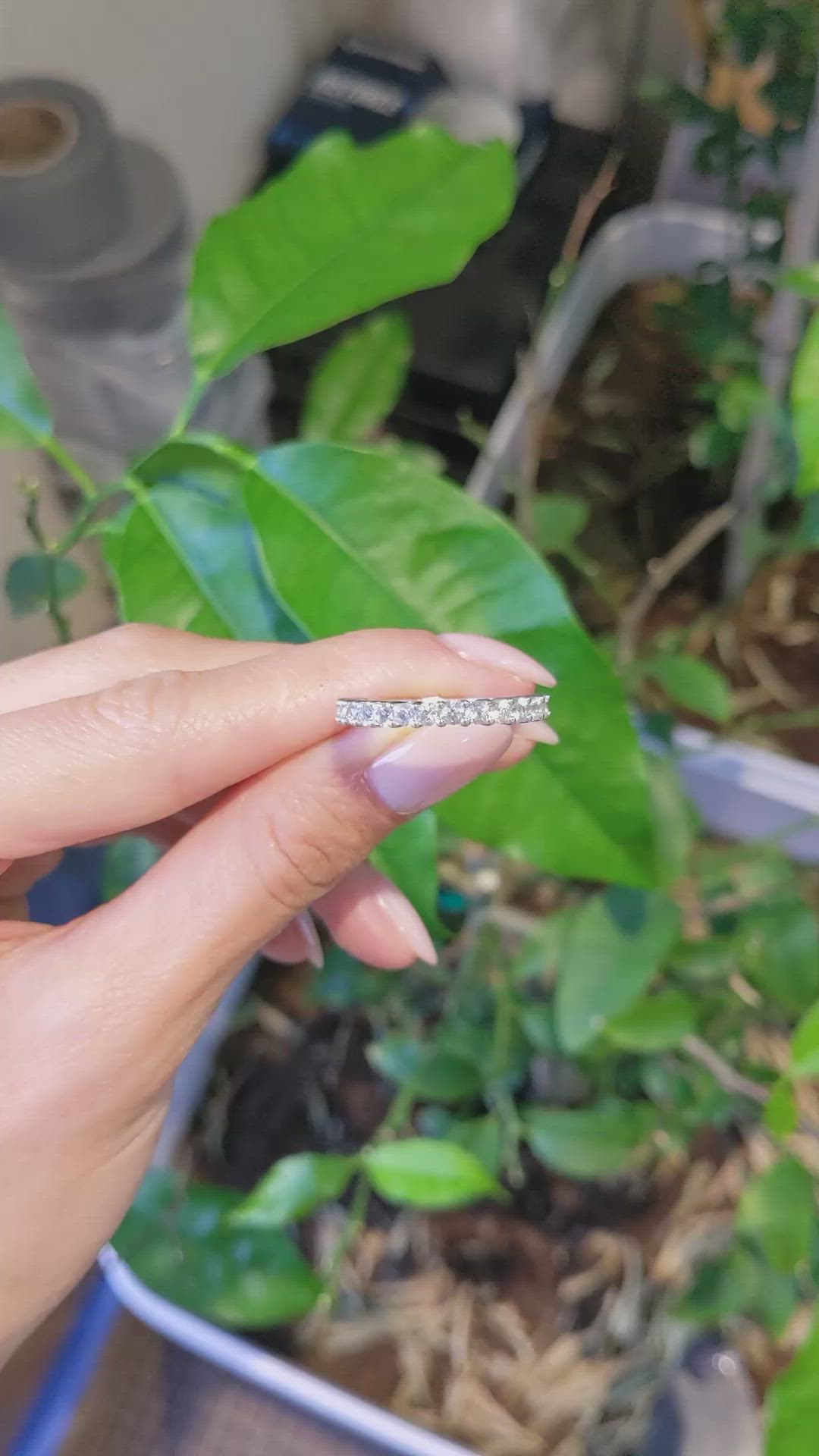 1.13 Ct. White Sapphire Accent Stones Ring, 14K White Gold Size Video