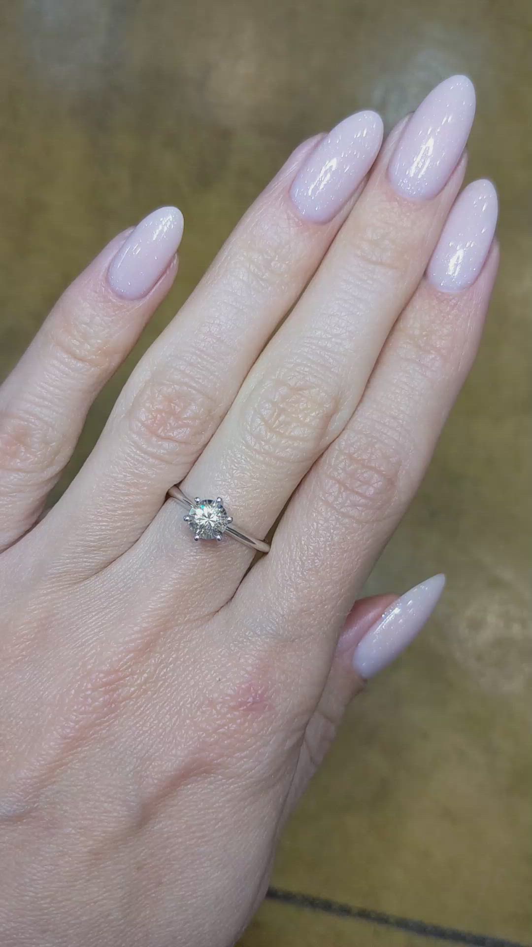 0.65 Ct. Sapphire Solitaire Ring, 14K White Gold Size Video