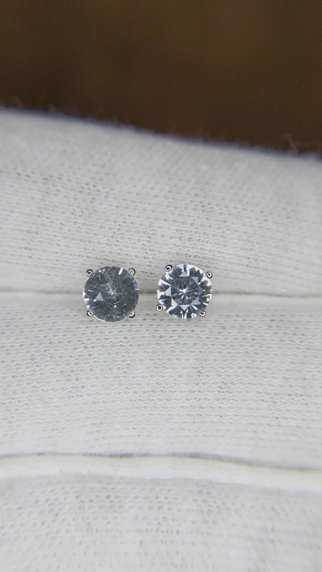 1.10 Ct.Tw. White Sapphire Studs Earrings, 14K White Gold Size Video