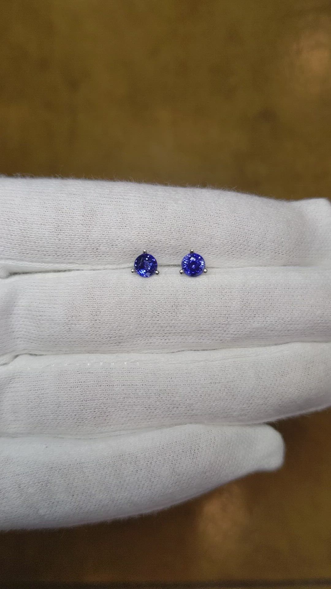 0.90 Ct.Tw. Blue Sapphire Studs Earrings, 14K White Gold Size Video