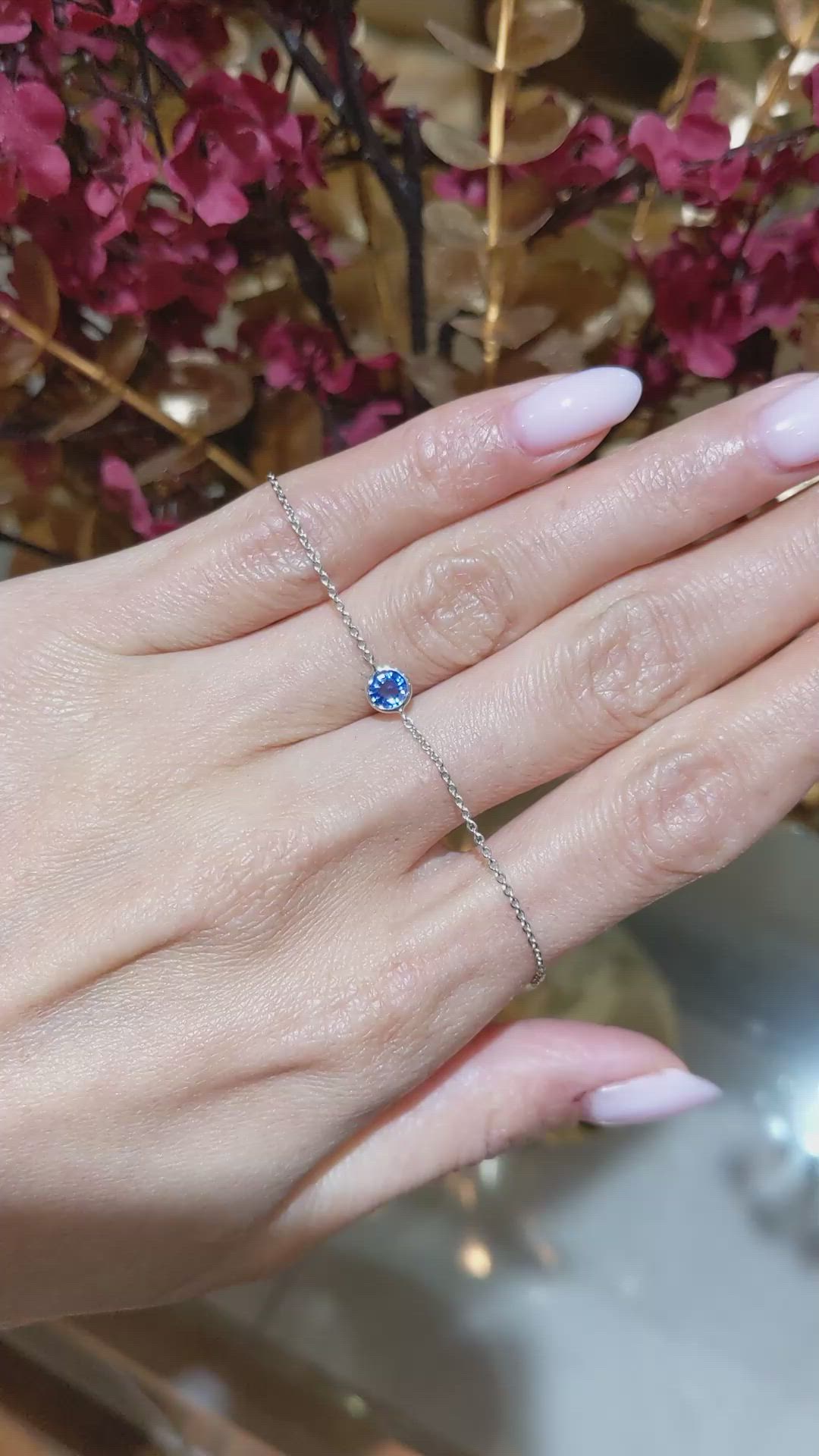 0.45&nbsp;Ct.Tw.Total Carat Weight Blue Sapphire Bezel Bracelet, 14K White Gold Size Video