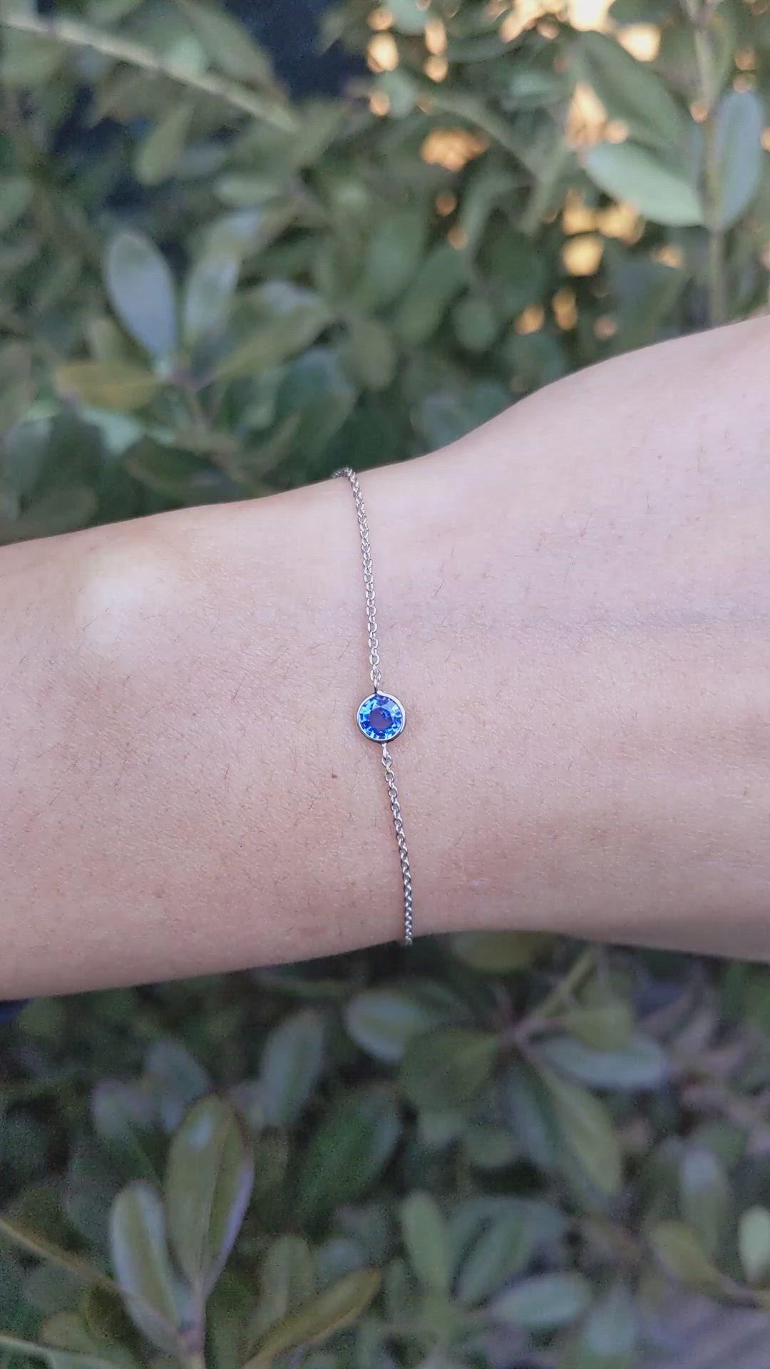 0.45&nbsp;Ct.Tw.Total Carat Weight Blue Sapphire Bezel Bracelet, 14K White Gold Size Video