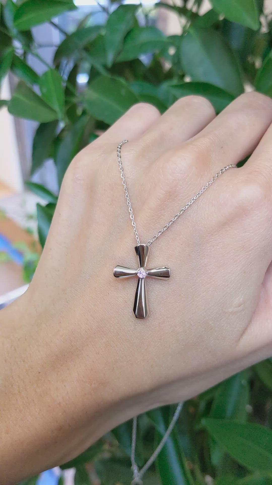 0.05 Ct. Pink Sapphire Solitaire Pendant, Silver Size Video