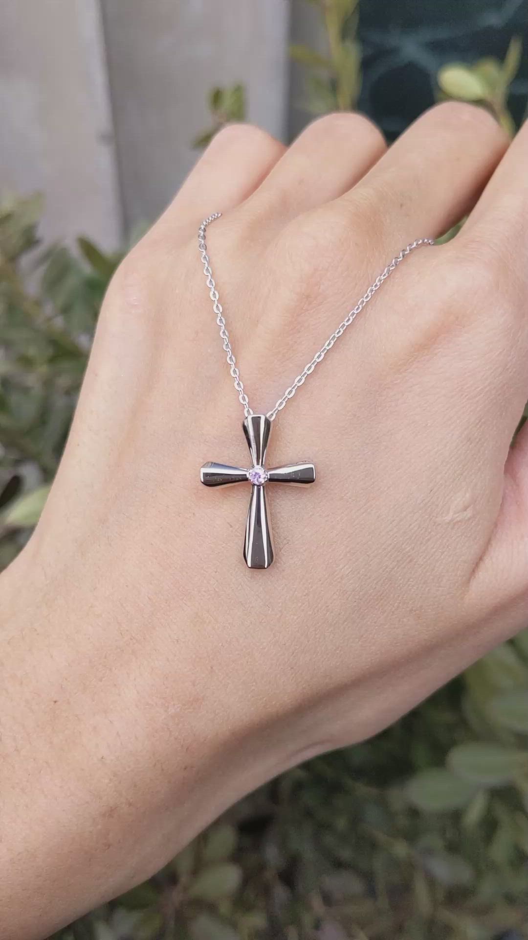 0.05 Ct. Pink Sapphire Solitaire Pendant, Silver Size Video