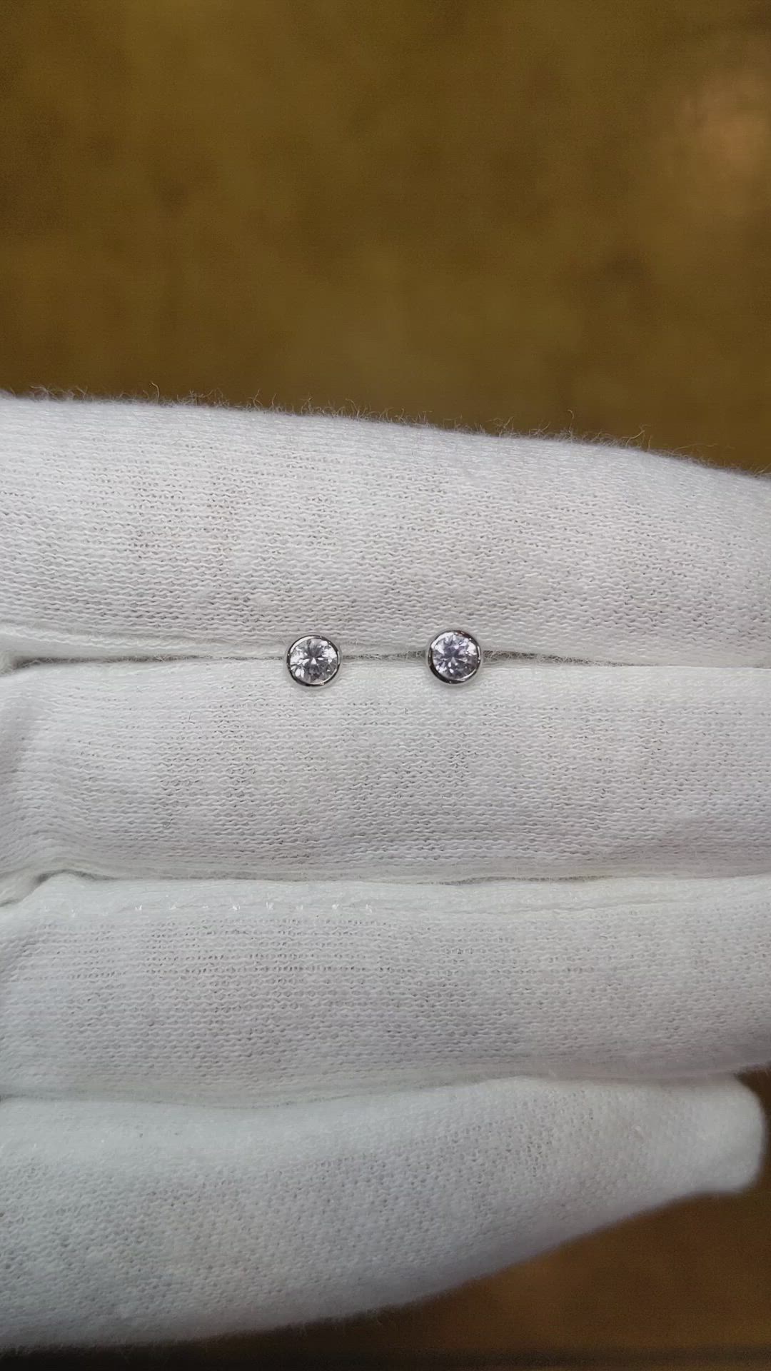 0.45 Ct.Tw. White Sapphire Studs Earrings, 14K White Gold Size Video