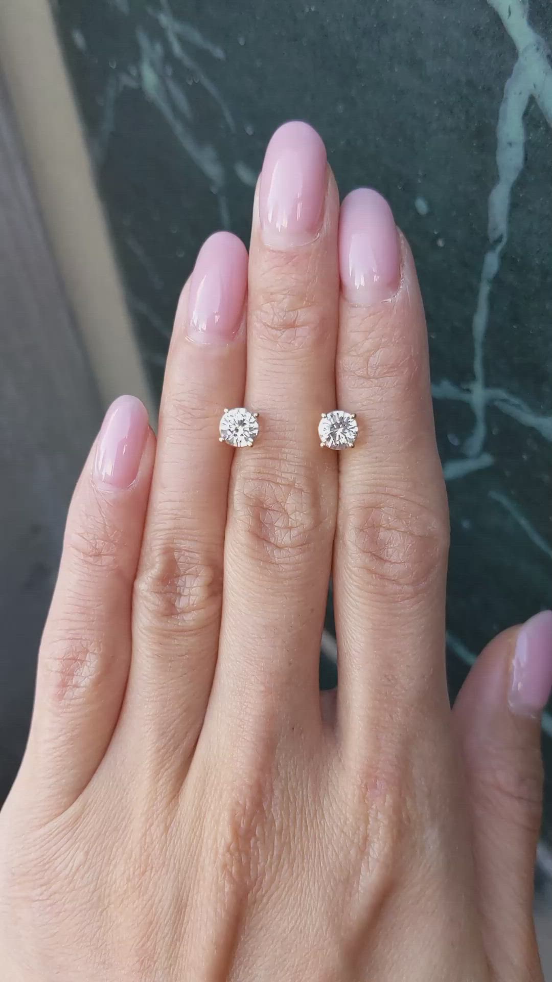 1.30&nbsp;Ct.Tw.Total Carat Weight White Sapphire Studs Earrings, 14K Yellow Gold Size Video