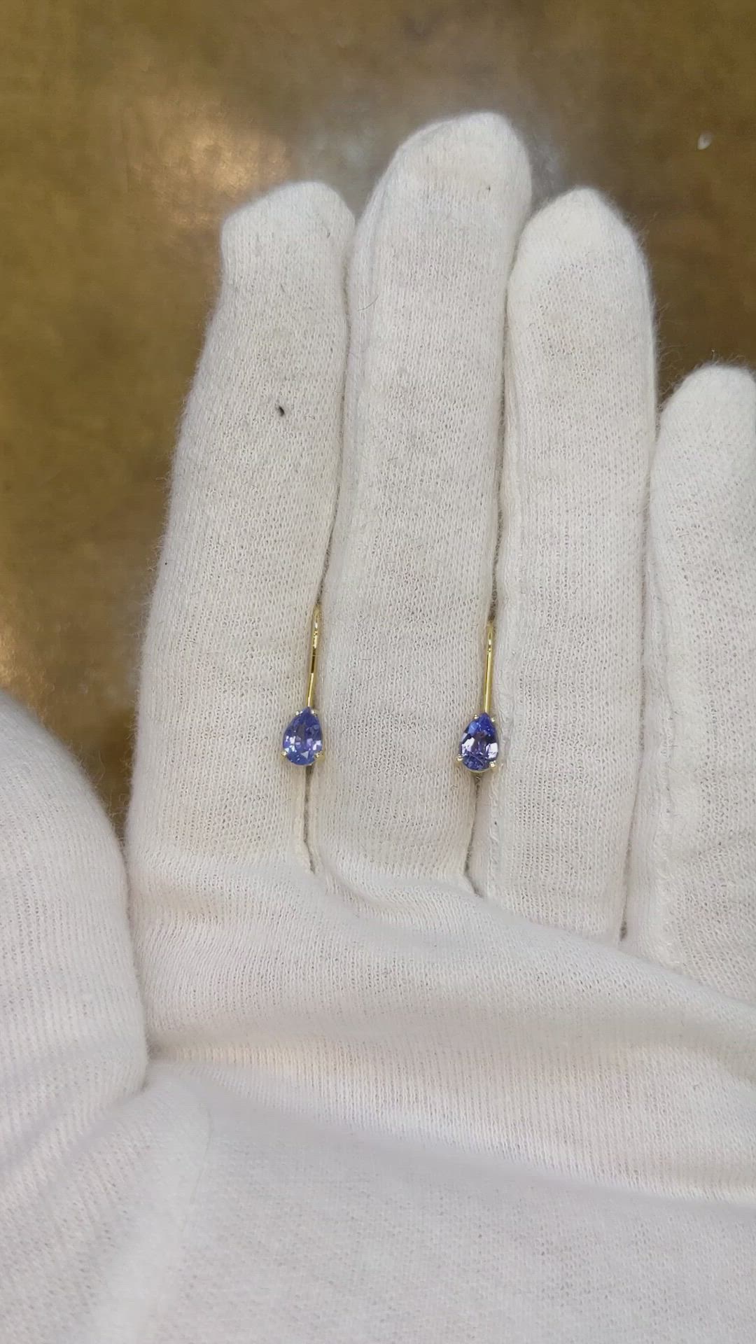 1.00 Ct.Tw. Blue Sapphire Hoops Earrings, 14K Yellow Gold Size Video