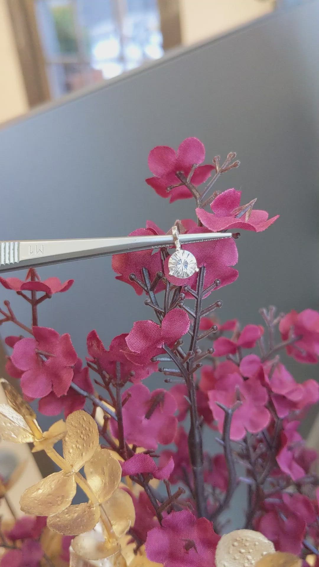 0.90 Ct. White Sapphire Solitaire Pendant, 14K White Gold Size Video