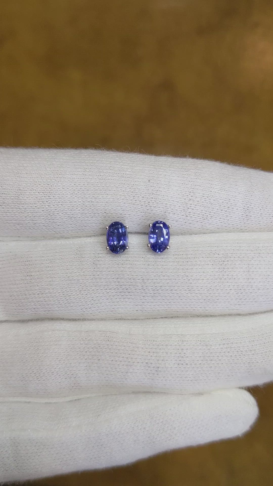 1.30 Ct.Tw. Blue Sapphire Studs Earrings, 14K White Gold Size Video