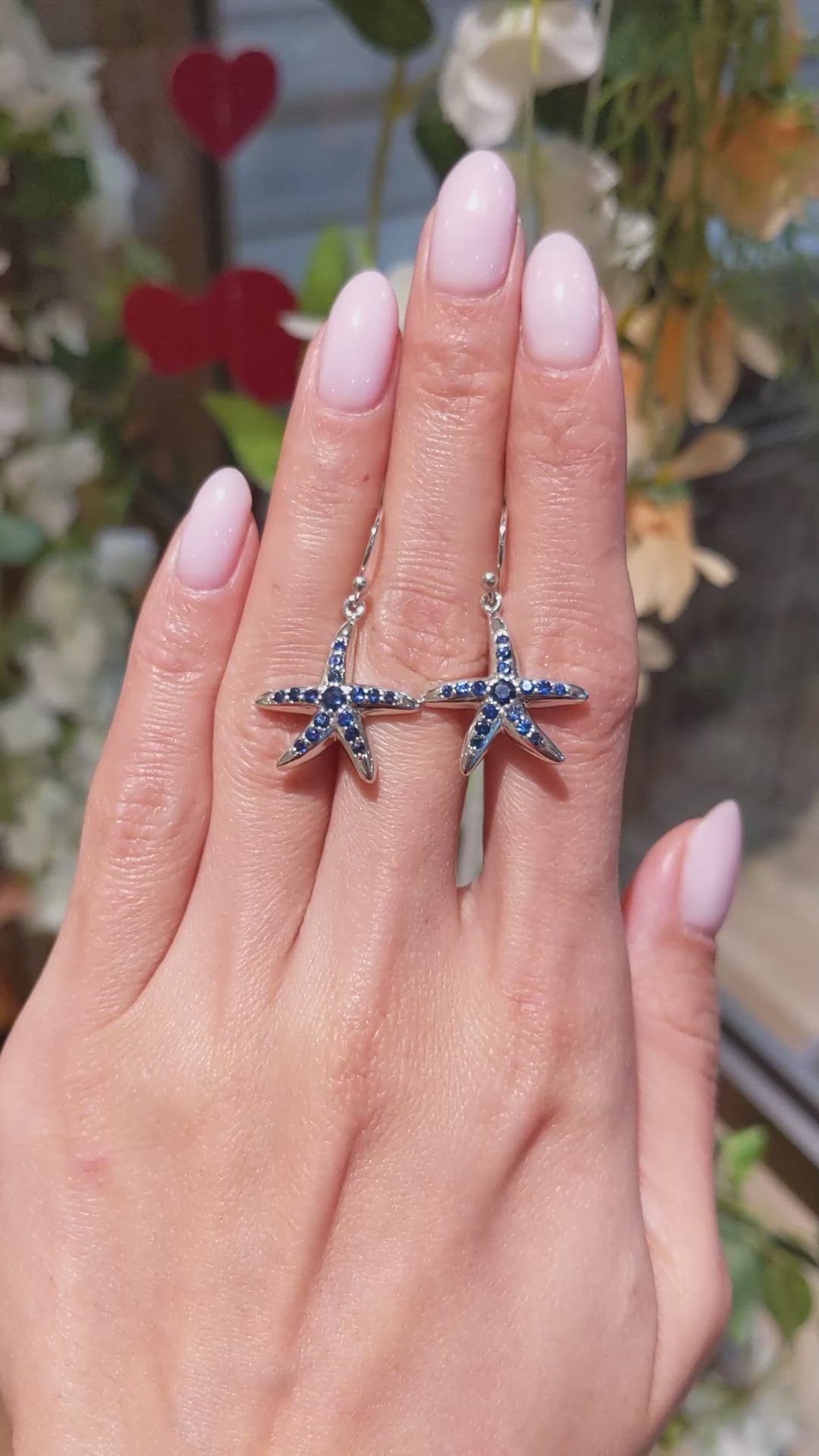 1.20&nbsp;Ct.Tw.Total Carat Weight Blue Sapphire Drops Earrings, Silver Size Video