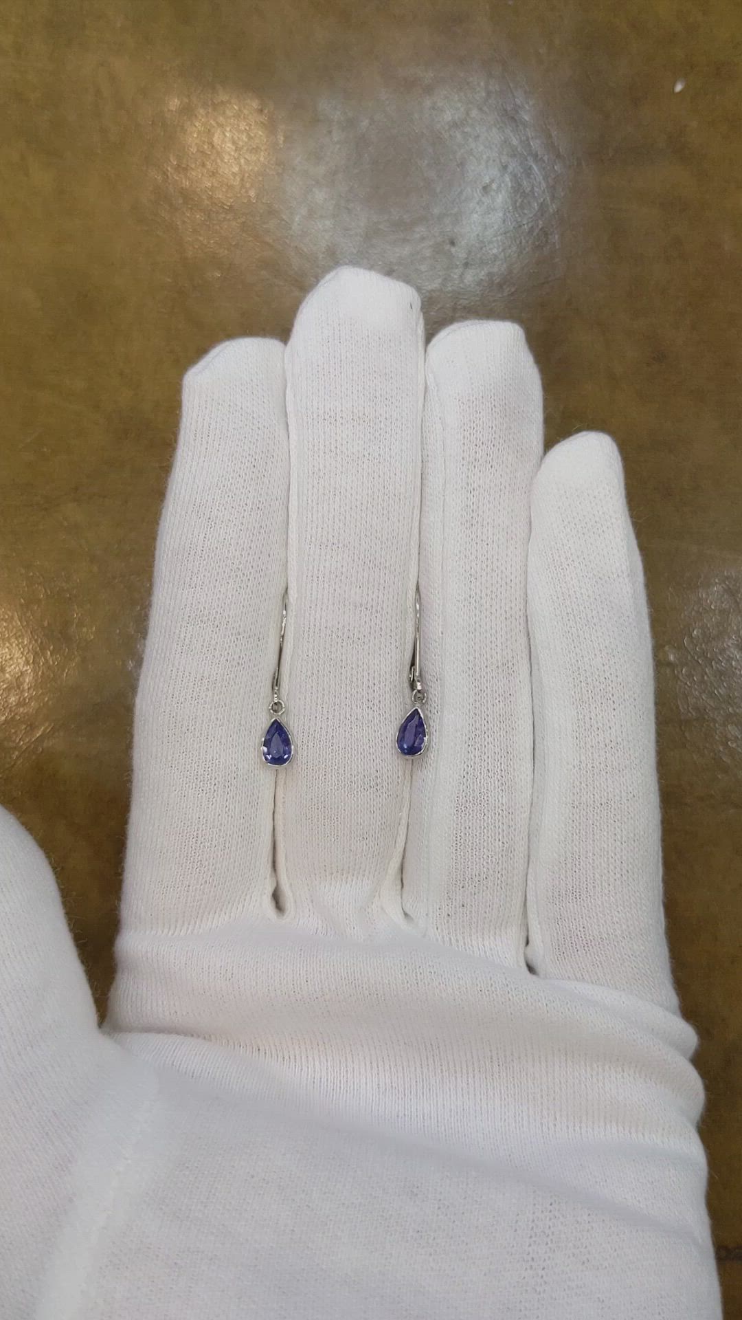 1.00 Ct.Tw.Total Carat Weight Sapphire Bezel Earrings, 14K White Gold Size Video