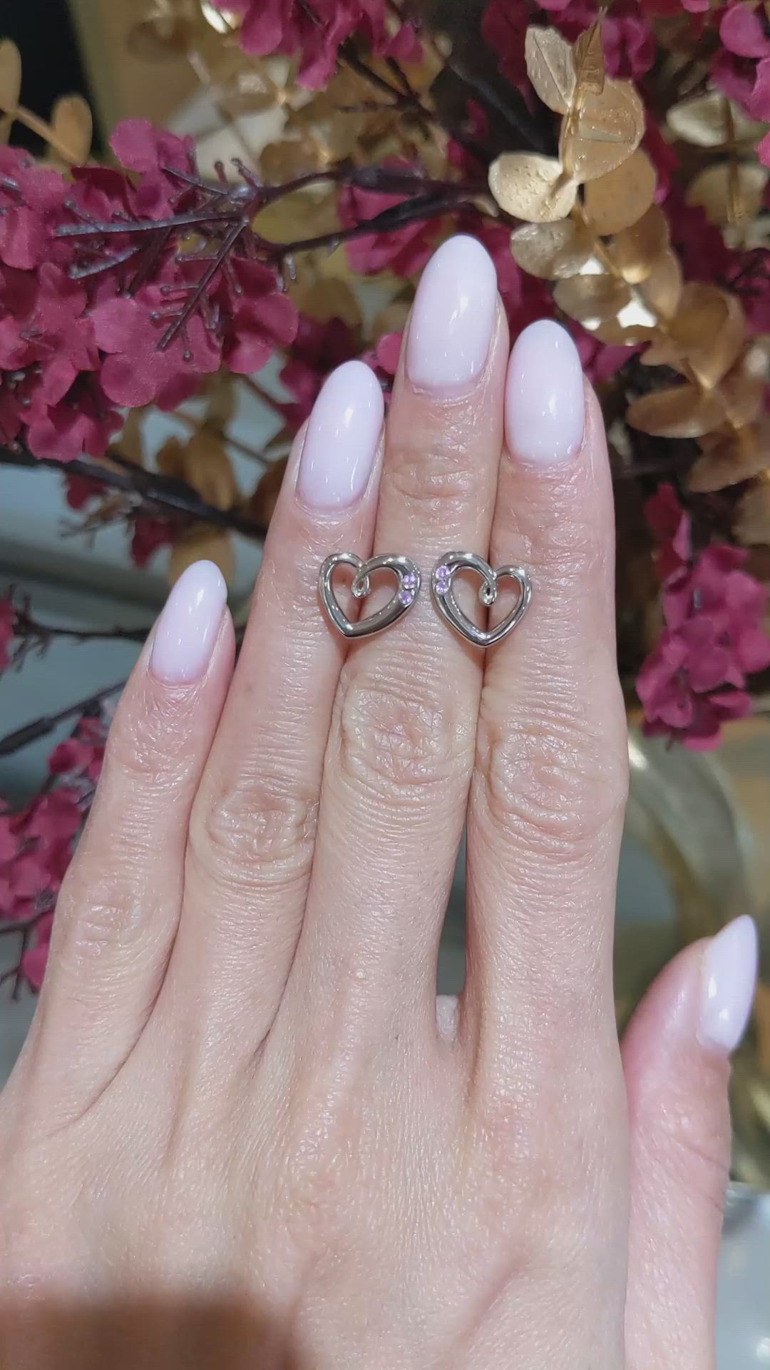 0.10&nbsp;Ct.Tw.Total Carat Weight Pink Sapphire Studs Earrings, Silver Size Video