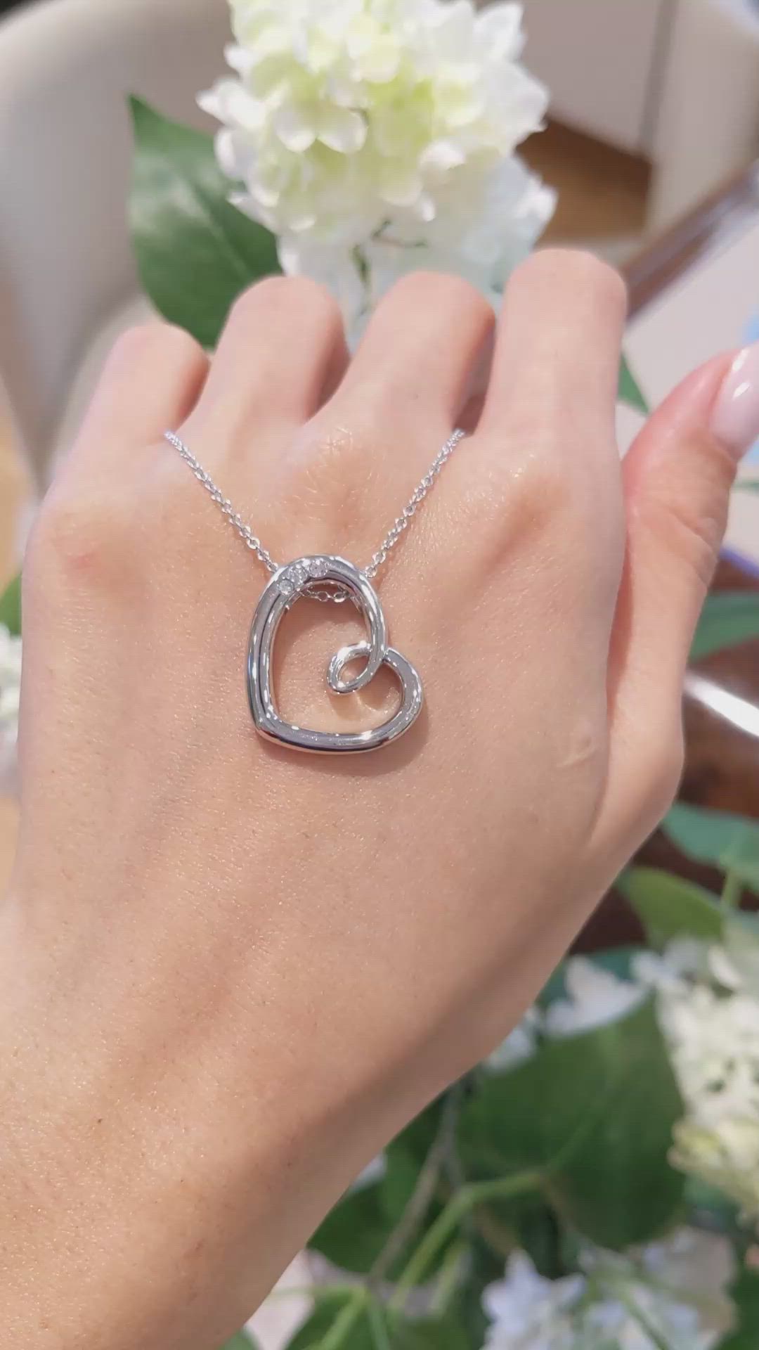 0.15 Ct. White Sapphire Accent Stones Pendant, Silver Size Video