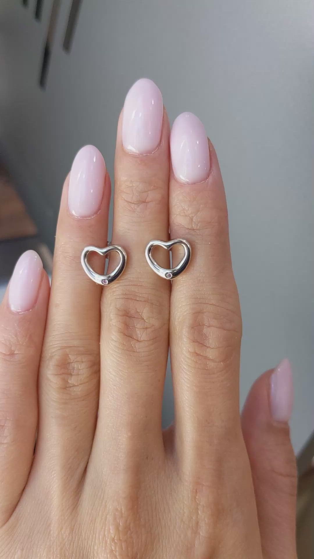 0.02 Ct.Tw.Total Carat Weight Pink Sapphire Studs Earrings, Silver Size Video