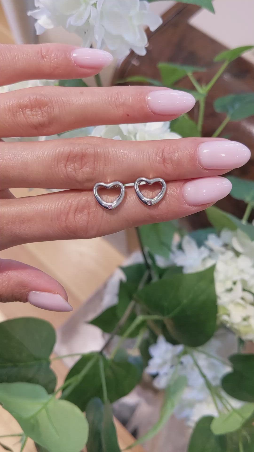 0.02 Ct.Tw.Total Carat Weight Pink Sapphire Studs Earrings, Silver Size Video