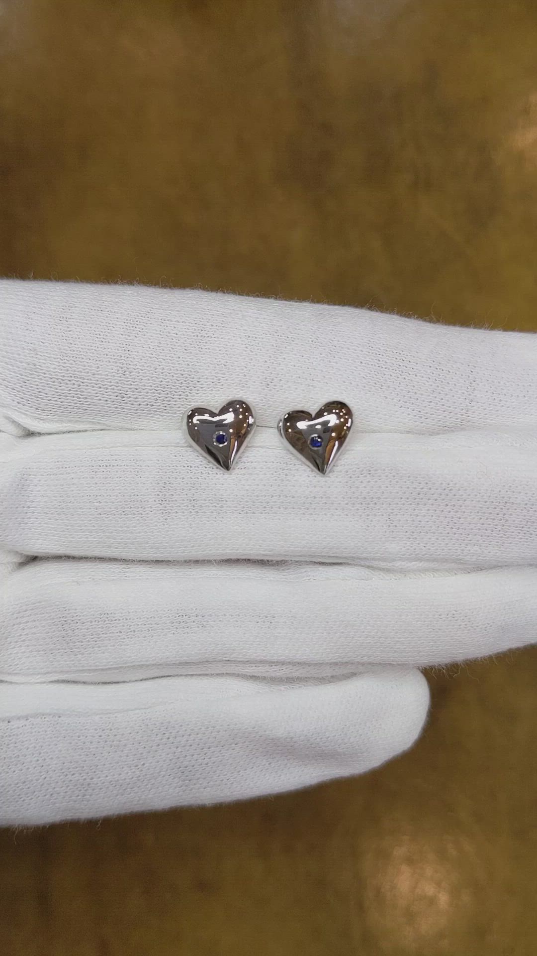 0.04&nbsp;Ct.Tw.Total Carat Weight Blue Sapphire Studs Earrings, Silver Size Video