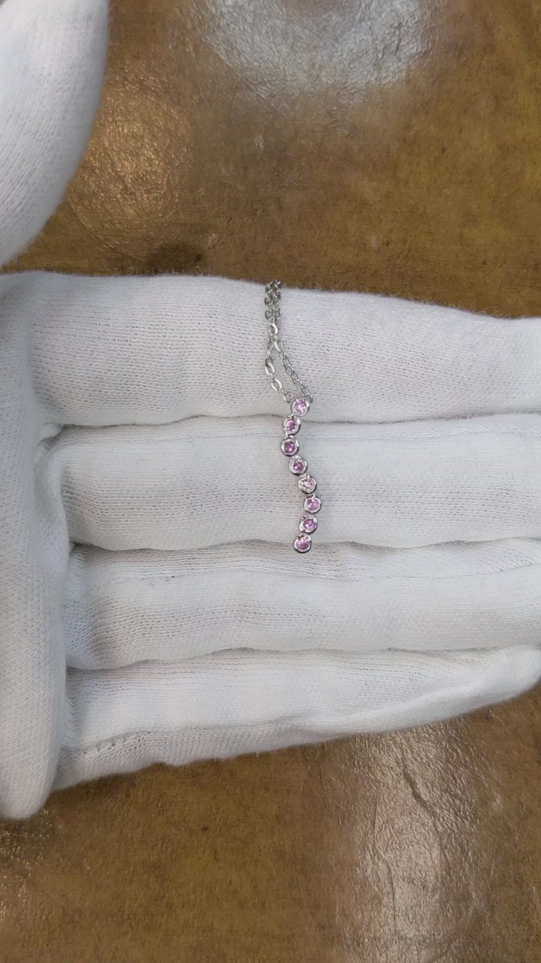 0.16 Ct. Pink Sapphire Accent Stones Pendant, Silver Size Video