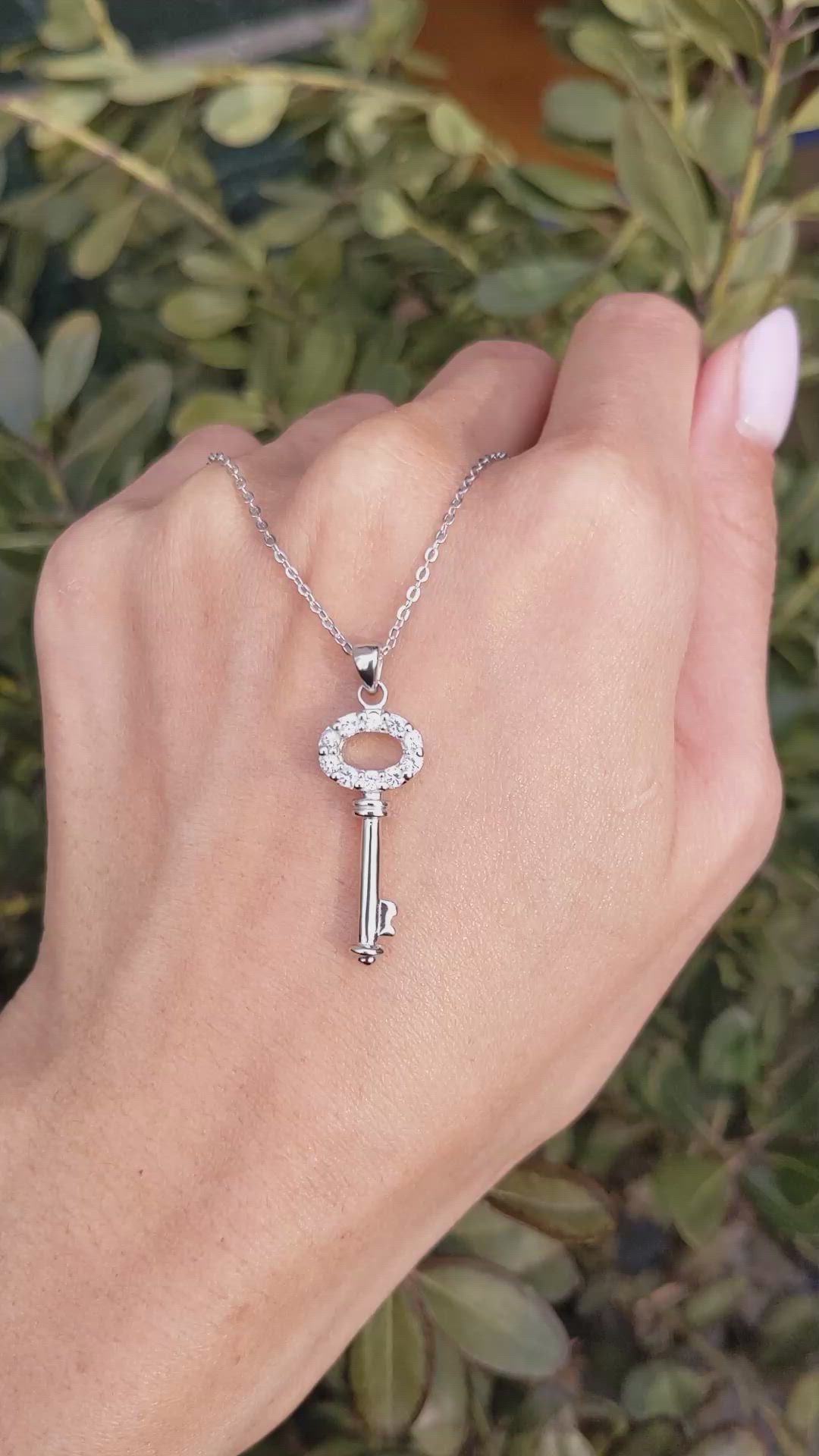 0.40 Ct. White Sapphire Accent Stones Pendant, Silver Size Video