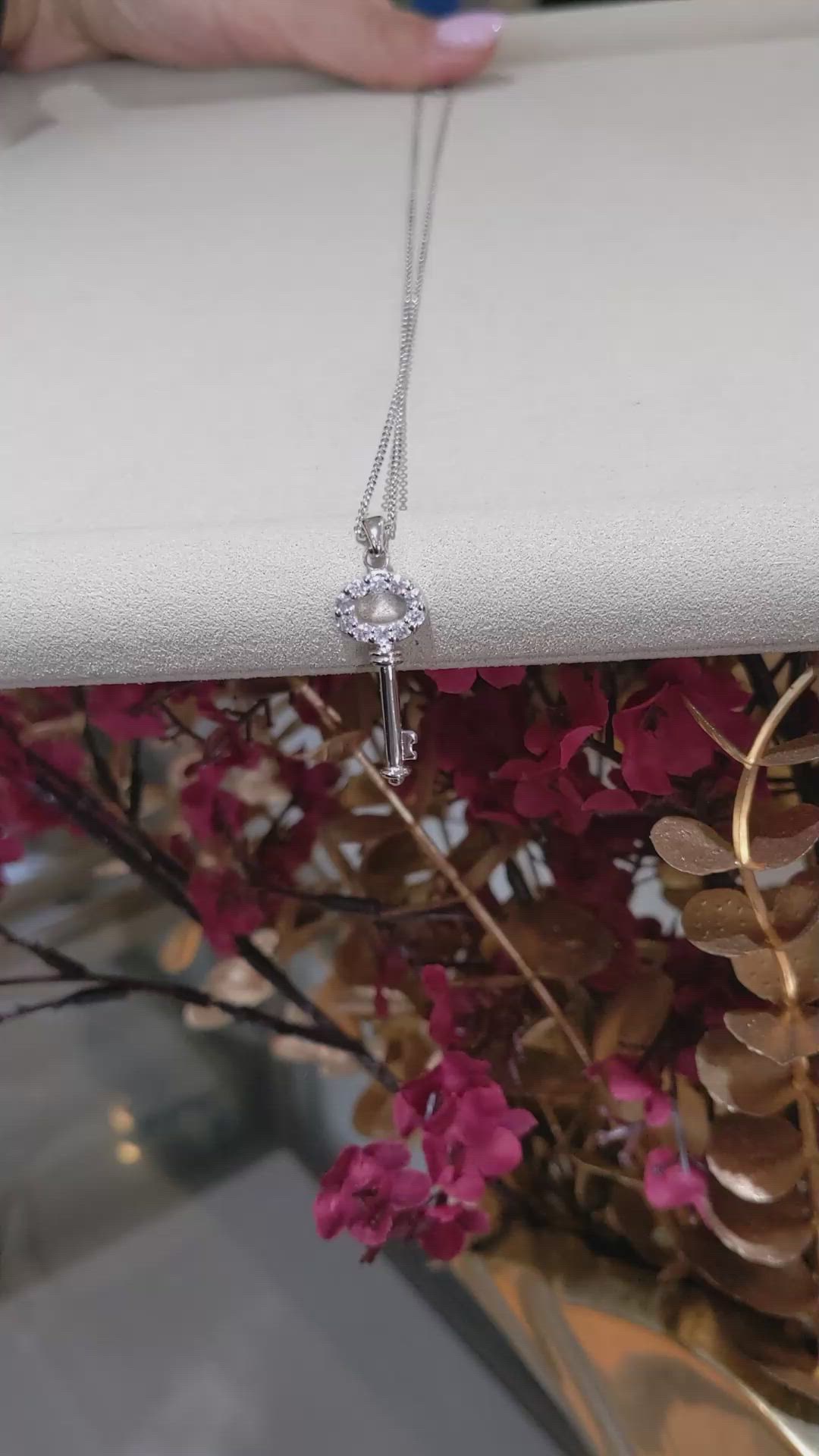 0.40 Ct. White Sapphire Accent Stones Pendant, Silver Size Video