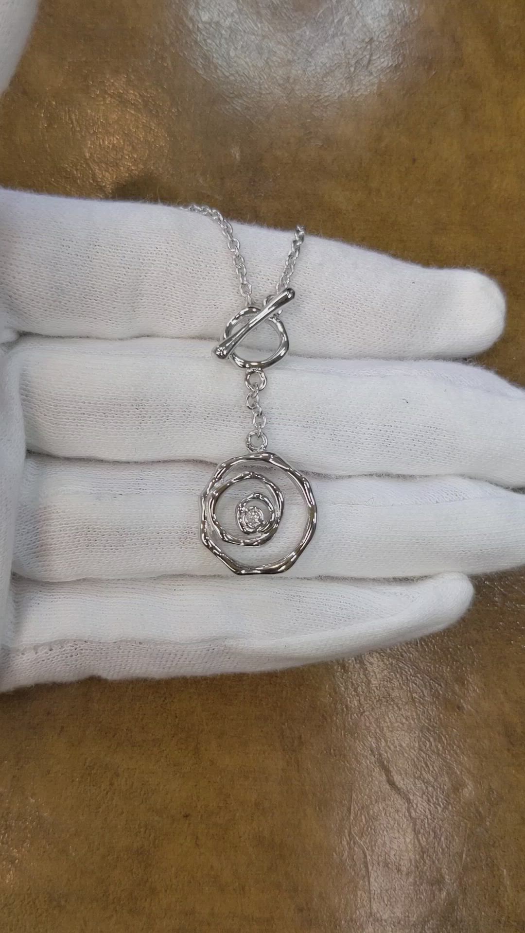 0.04 Ct. White Sapphire Accent Stones Necklace, Silver Size Video