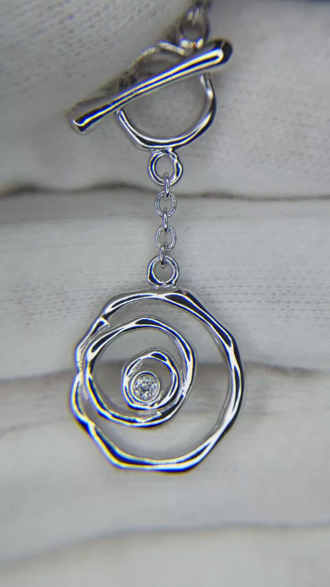 0.04 Ct. White Sapphire Accent Stones Necklace, Silver Size Video