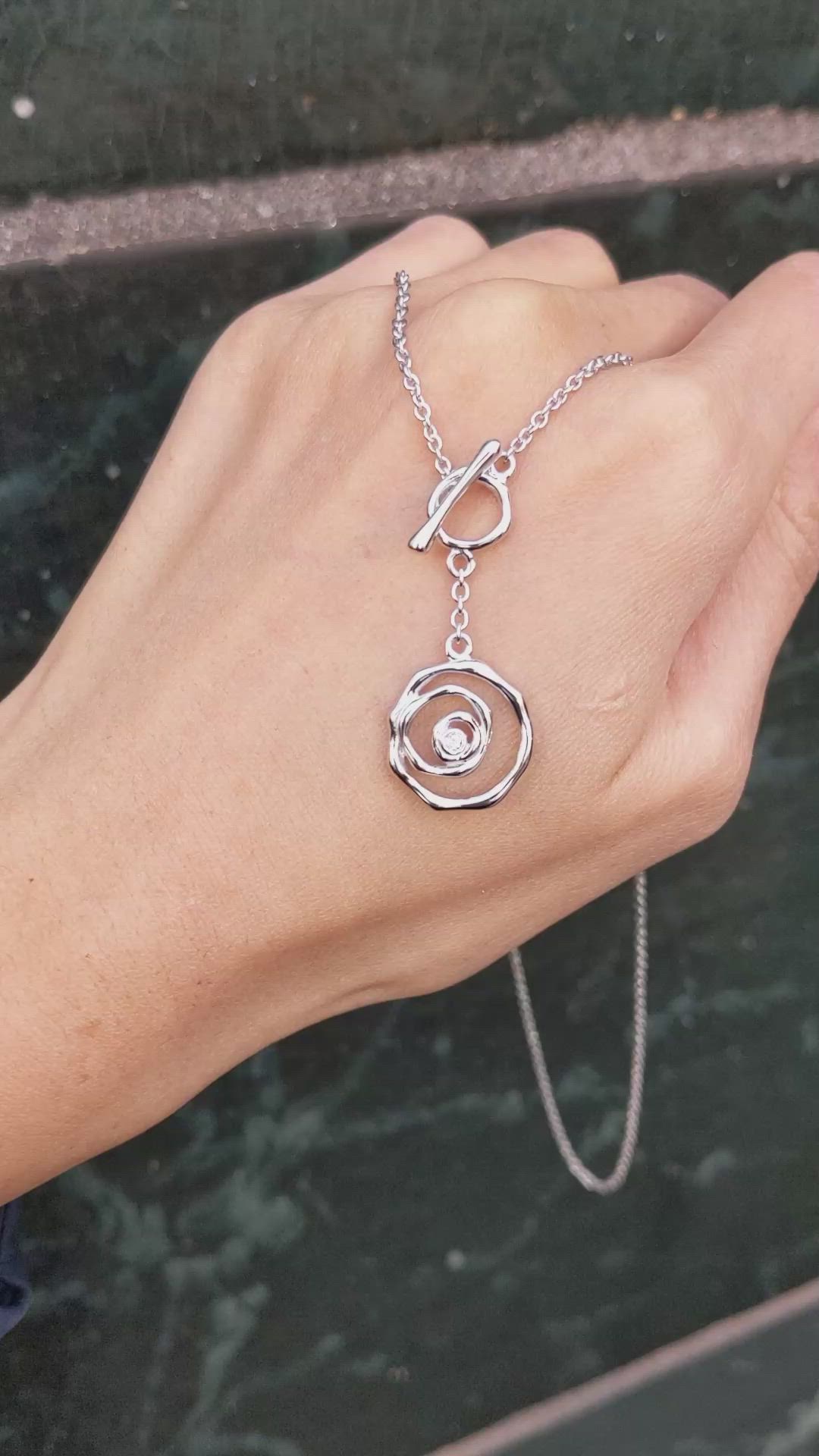 0.04 Ct. White Sapphire Accent Stones Necklace, Silver Size Video