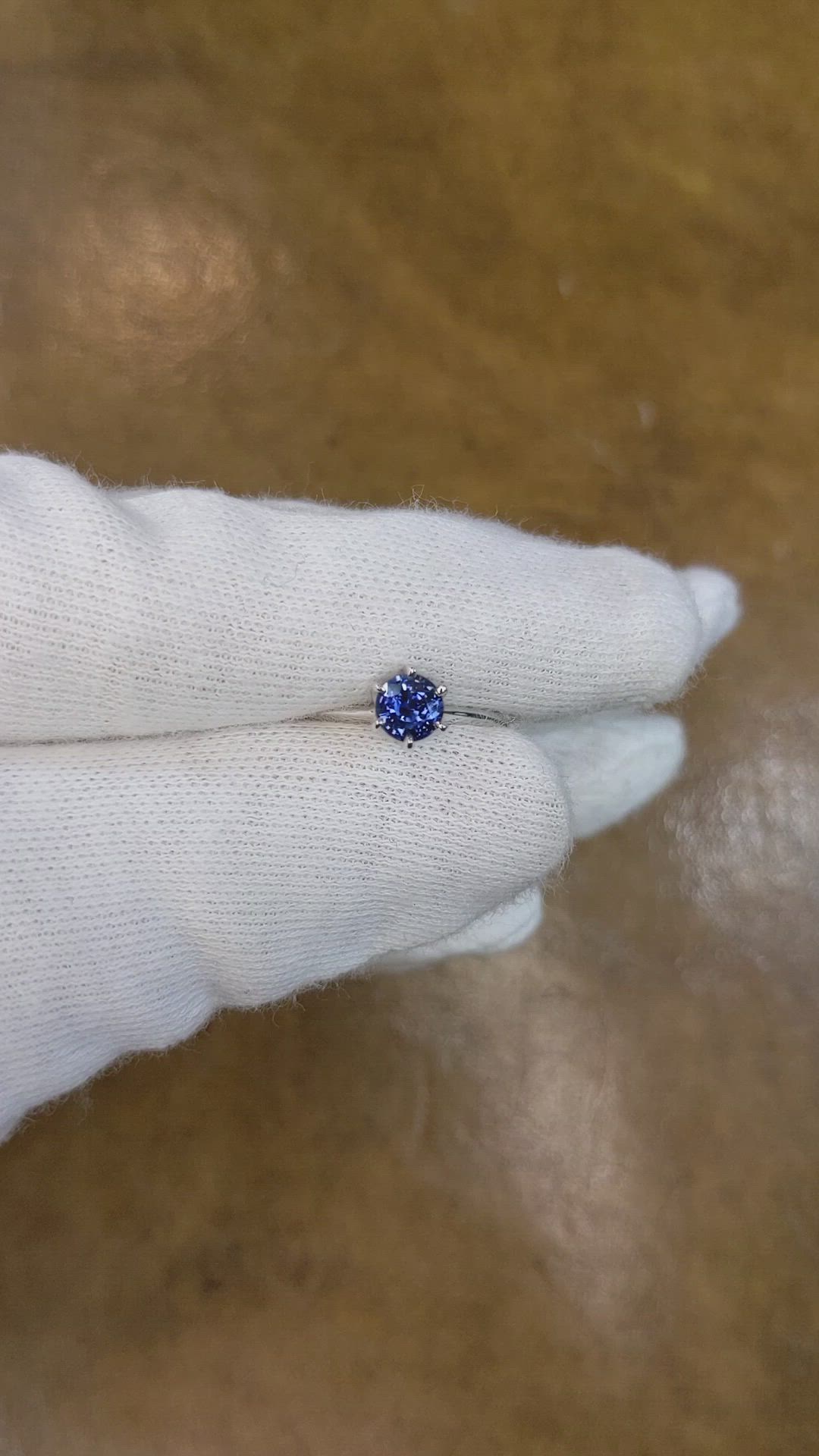 0.65 Ct. Blue Sapphire Solitaire Ring, 14K White Gold Size Video