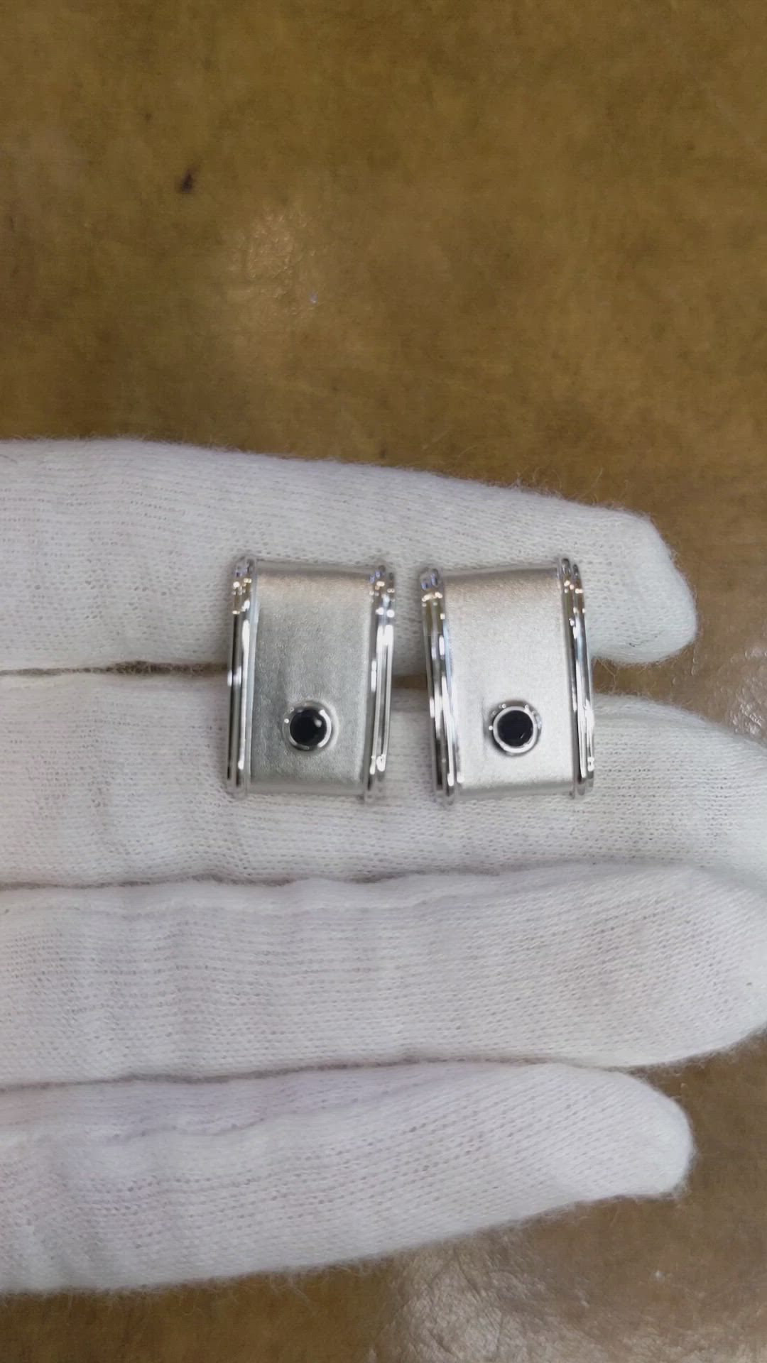 0.20 Ct. Blue Sapphire Solitaire Cufflink, Silver Size Video