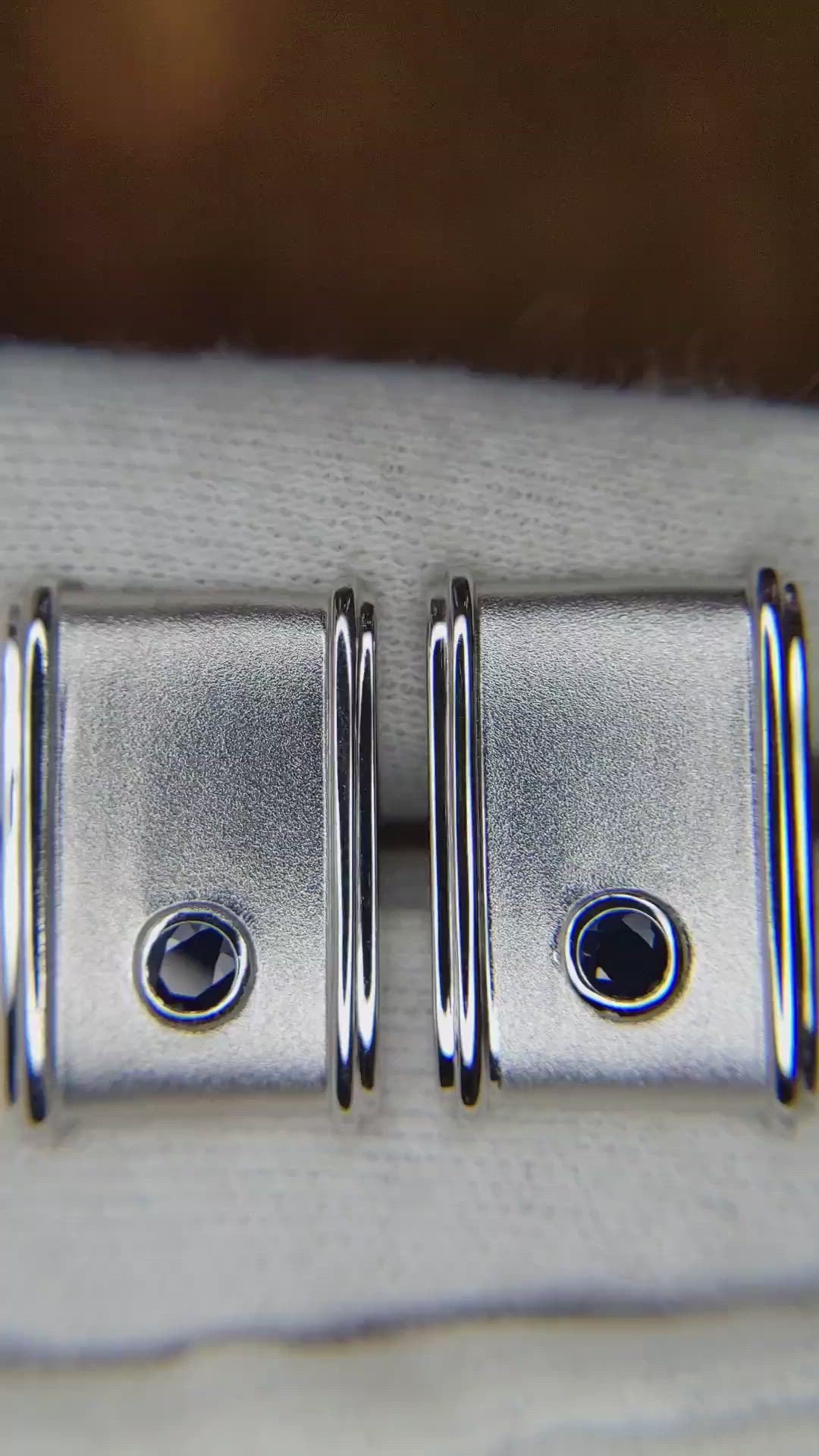 0.20 Ct. Blue Sapphire Solitaire Cufflink, Silver Size Video