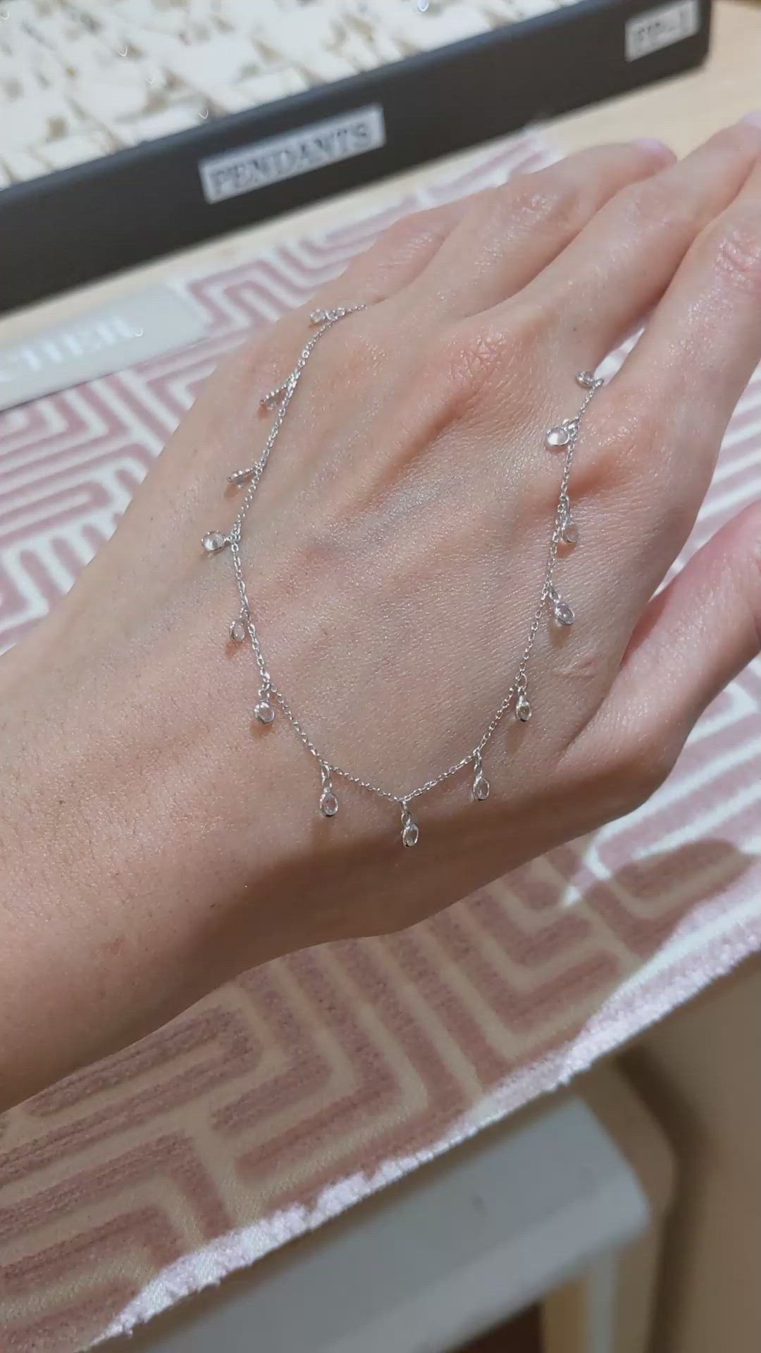 3.00 Ct. White Sapphire Accent Stones Necklace, 18K White Gold Size Video