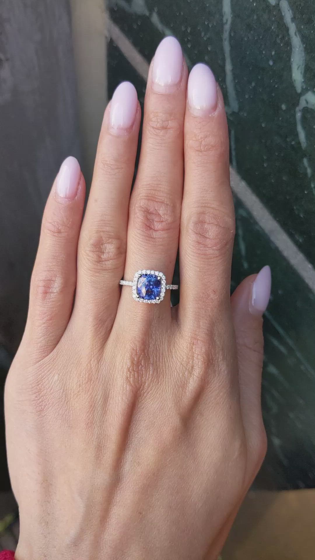 2.08 Ct. Color Change Sapphire and Natural Diamond Pave Ring, Platinum 950 Size Video