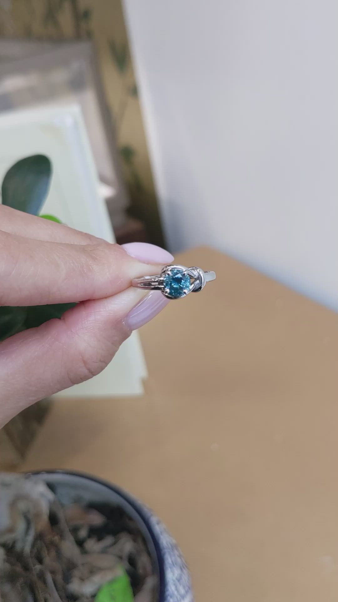 1.21 Ct. Greenish Blue Sapphire and Bluish Green Sapphire Solitaire Ring, 14K White Gold Size Video