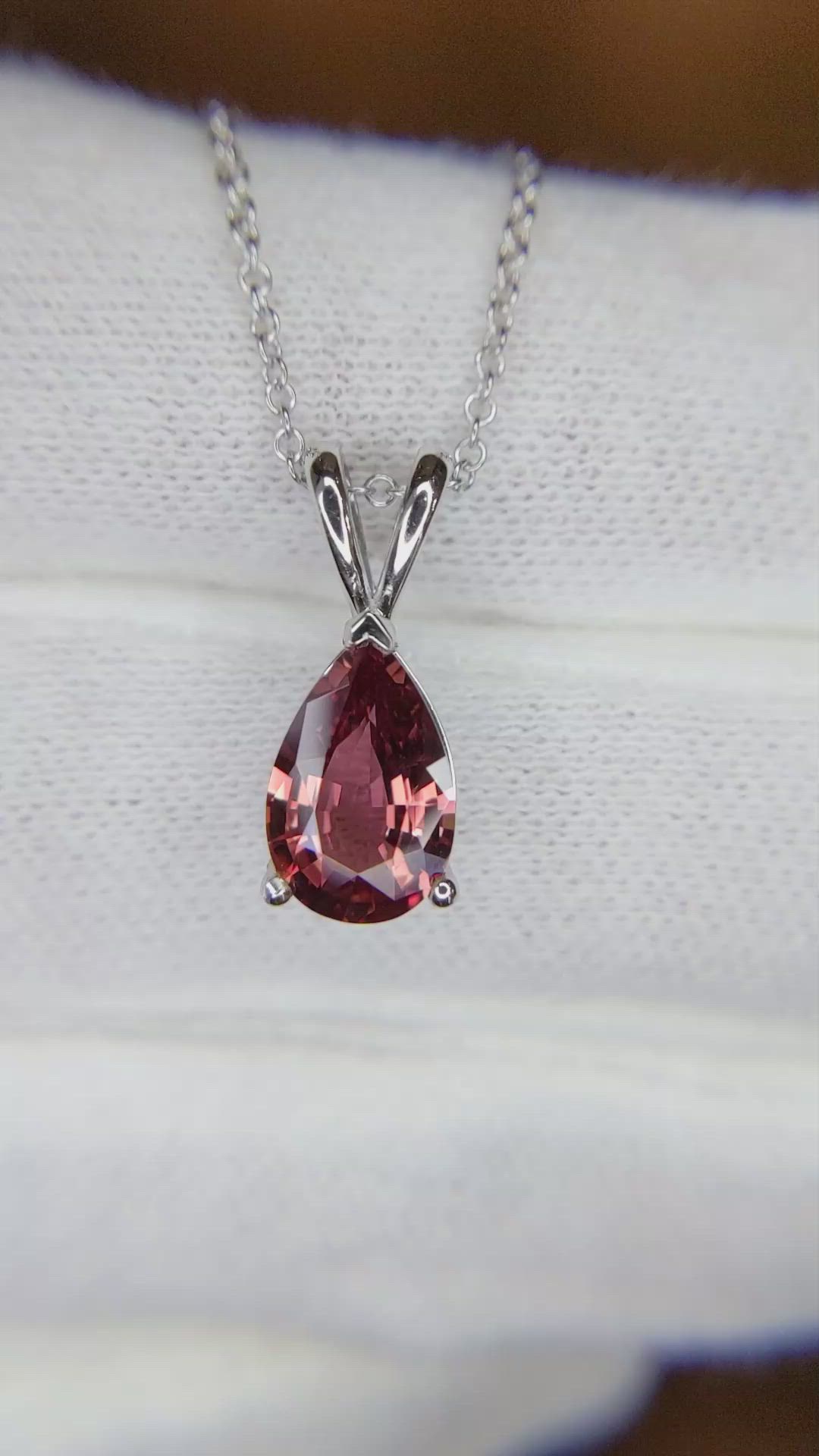 1.92 Ct. Orangish Brown Sapphire Solitaire Pendant, 14K White Gold Size Video