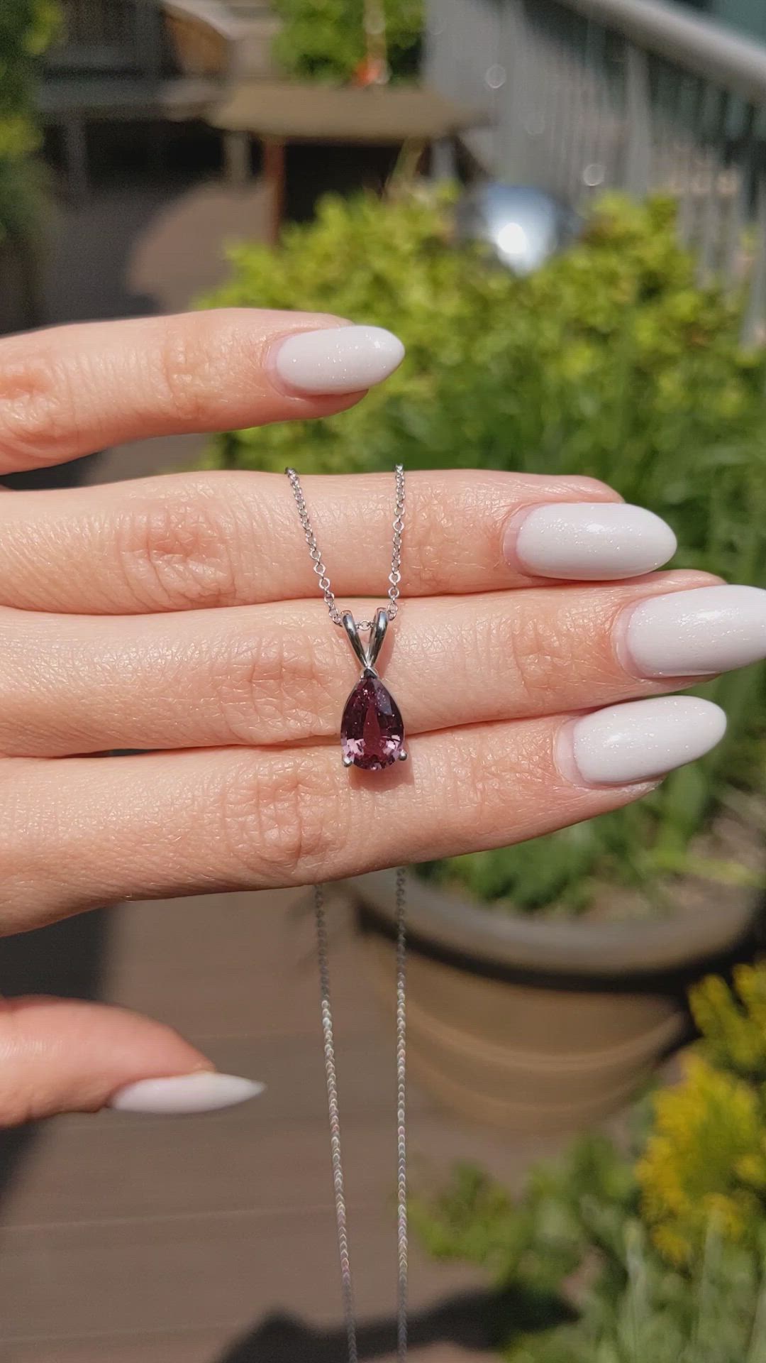 1.92 Ct. Orangish Brown Sapphire Solitaire Pendant, 14K White Gold Size Video