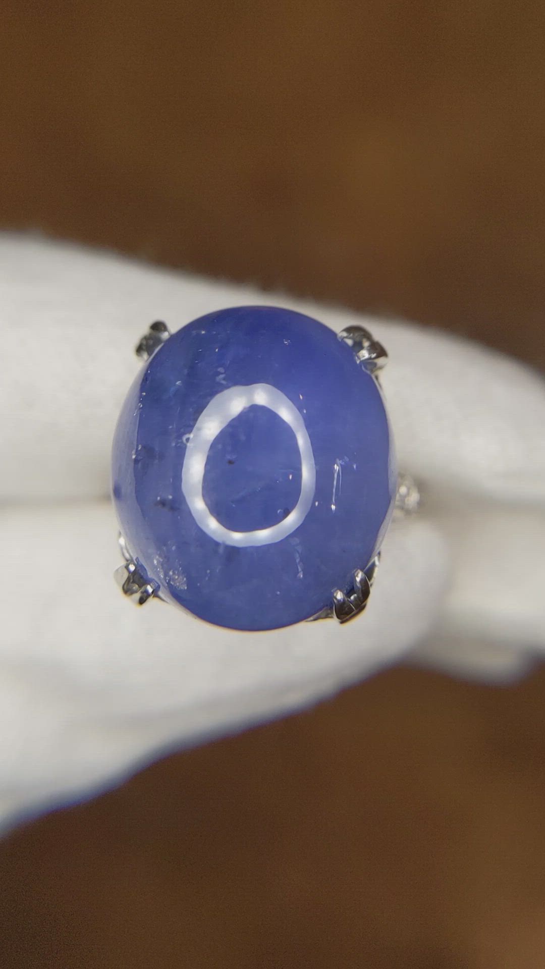 31.48 Ct. Blue Sapphire and Natural Diamond Antique Style Ring, Platinum 950 Size Video