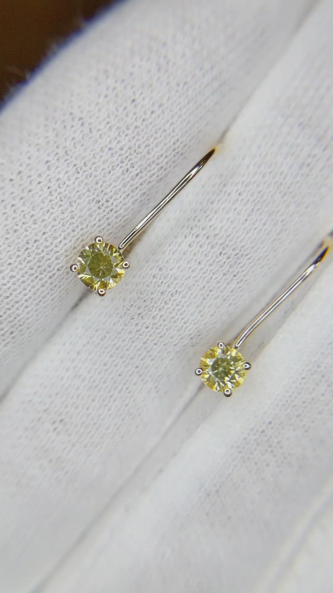 0.60 Ct.Tw. Yellow Sapphire Hoops Earrings, 14K Yellow Gold Size Video