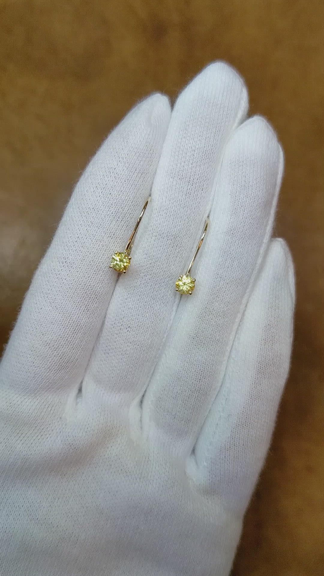 0.60 Ct.Tw. Yellow Sapphire Hoops Earrings, 14K Yellow Gold Size Video