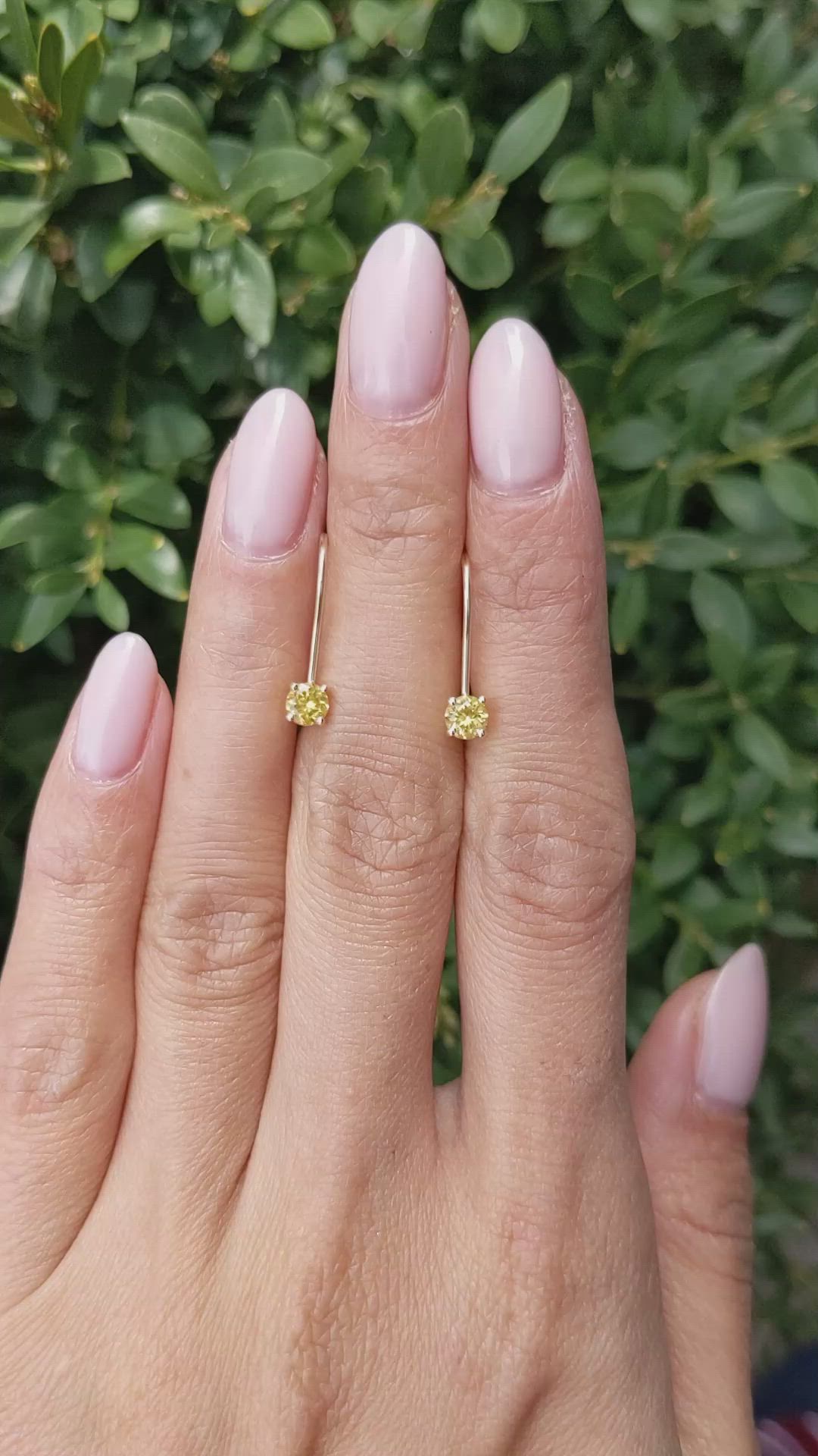 0.60 Ct.Tw.Total Carat Weight Yellow Sapphire Hoops Earrings, 14K Yellow Gold Size Video