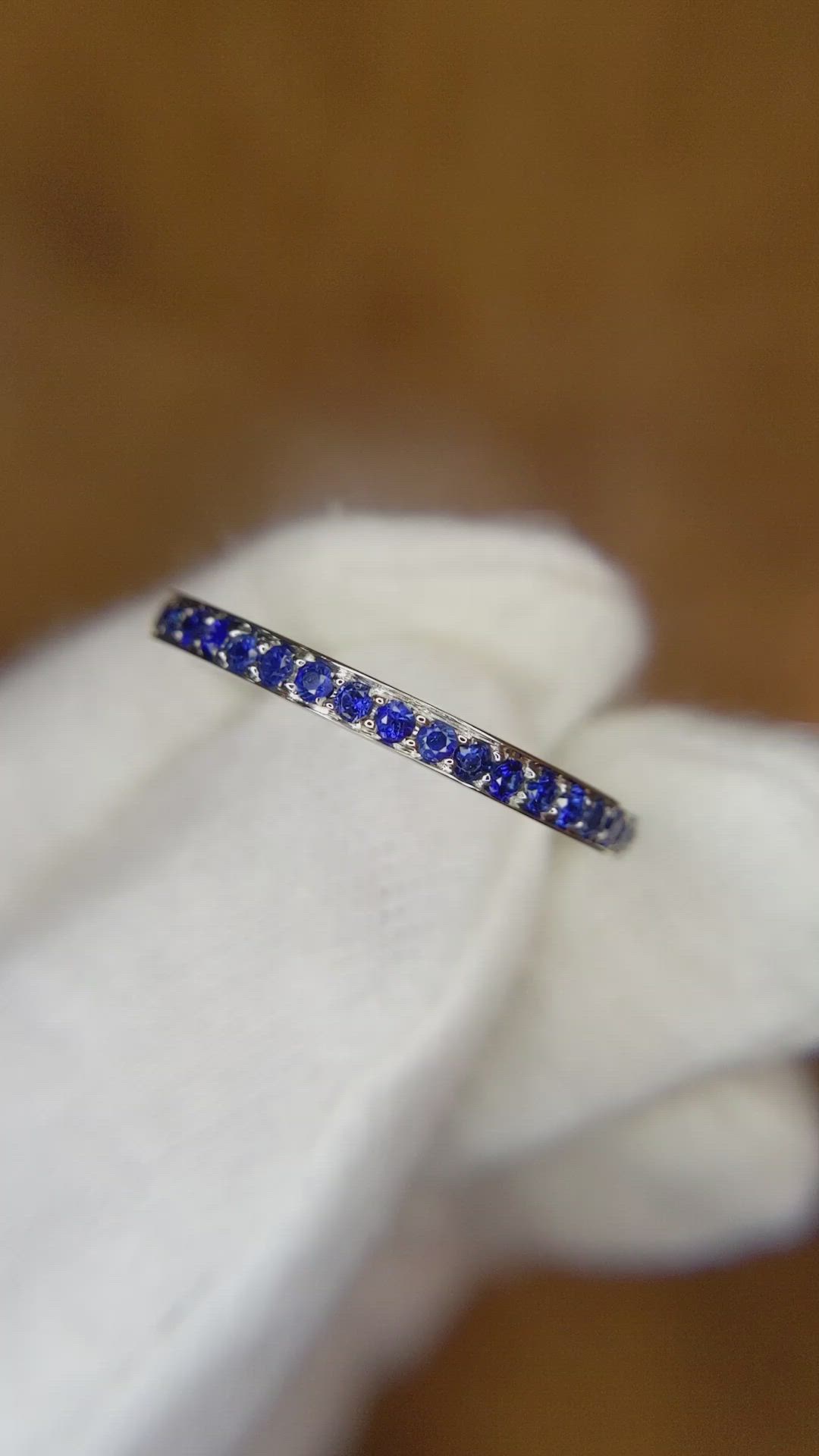 1.20 Ct. Blue Sapphire Pave Ring, Platinum 950 Size Video