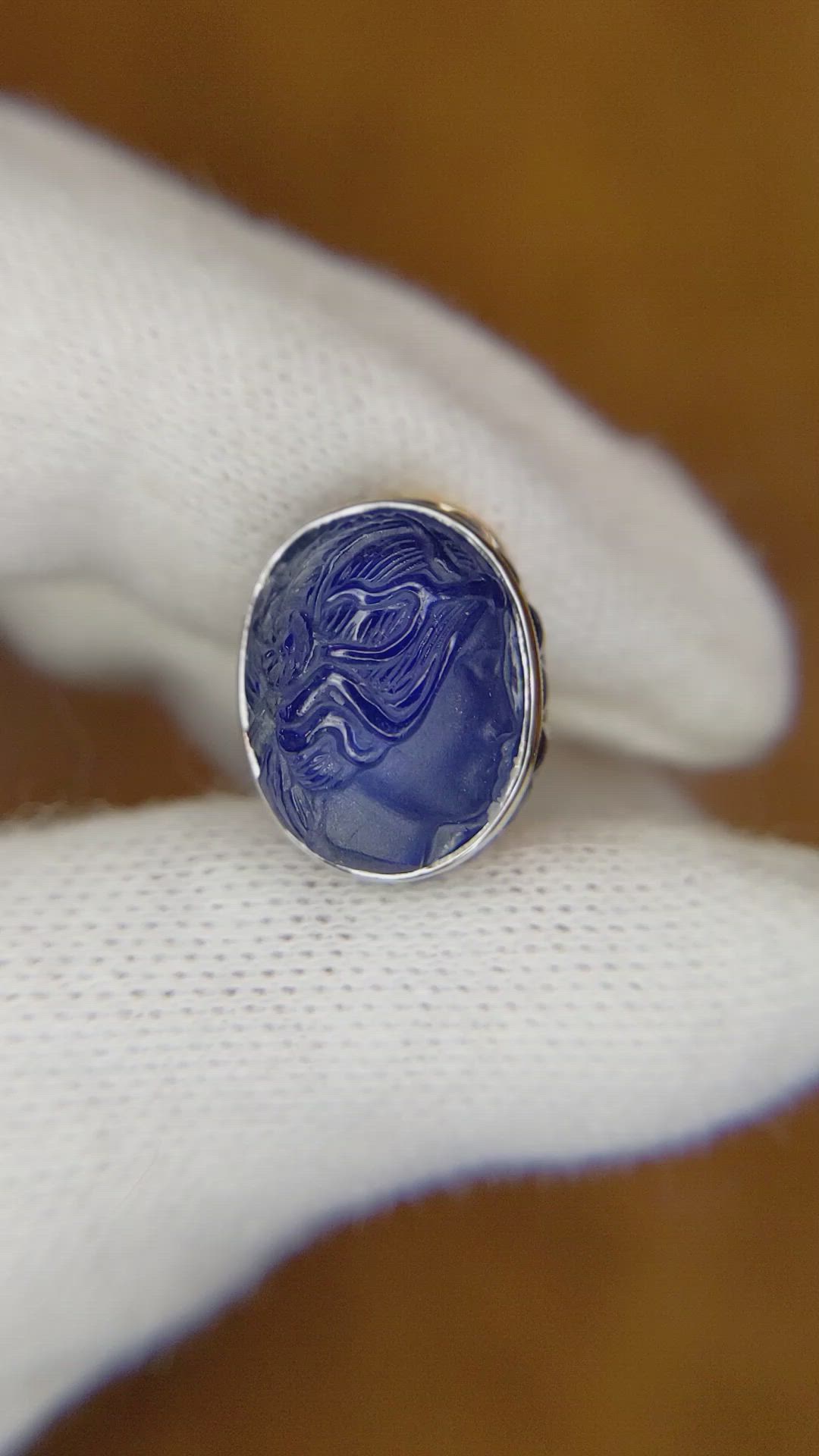 14.64 Ct.Tw. Blue Sapphire Antique Style Earrings, Platinum & 18K Yellow Size Video