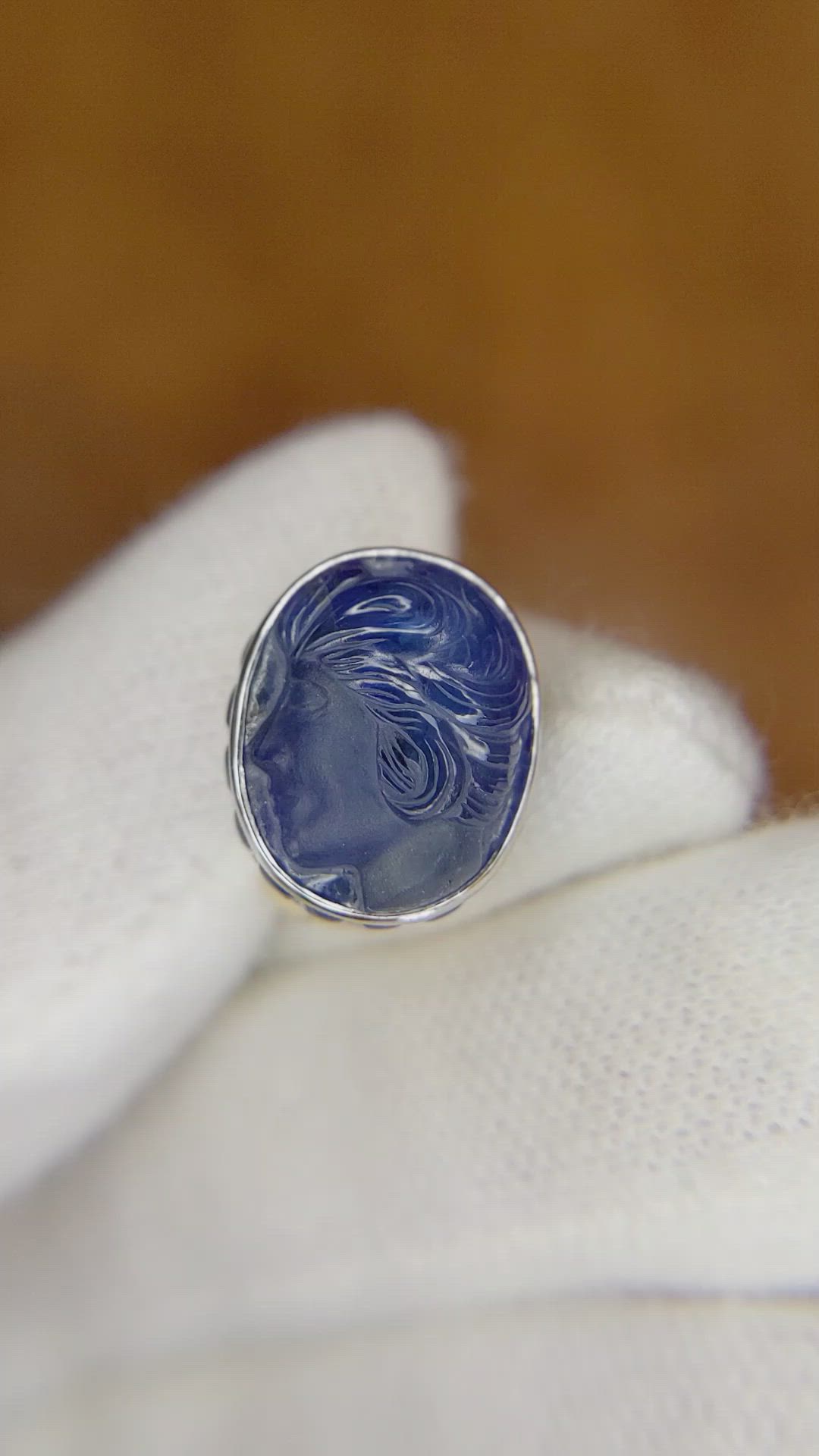 14.64 Ct.Tw. Blue Sapphire Antique Style Earrings, Platinum & 18K Yellow Size Video