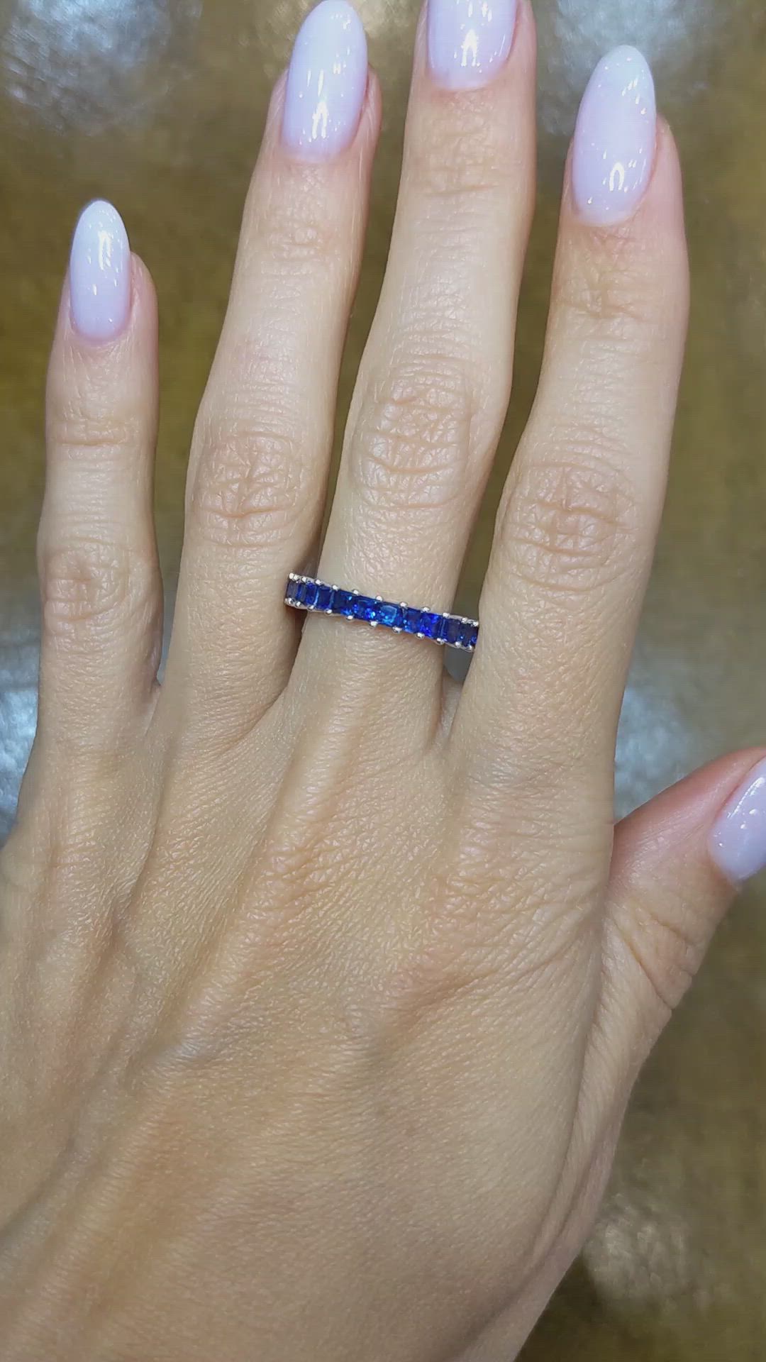 3.04 Ct. Blue Sapphire Accent Stones Ring, Platinum 950 Size Video