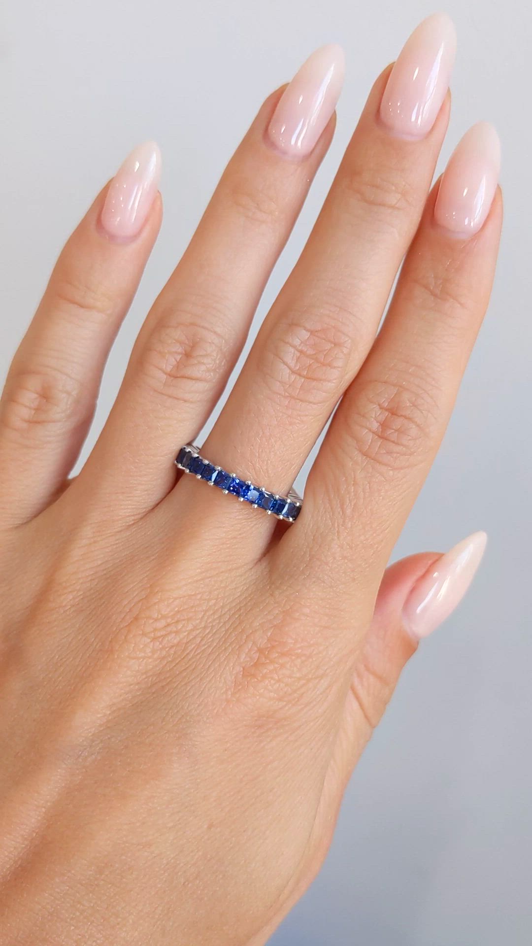 3.04 Ct. Blue Sapphire Accent Stones Ring, Platinum 950 Size Video