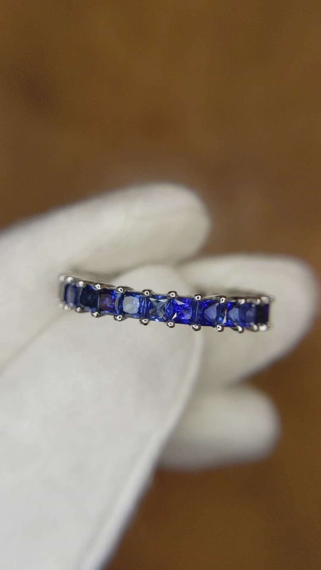 3.04 Ct. Blue Sapphire Accent Stones Ring, Platinum 950 Size Video