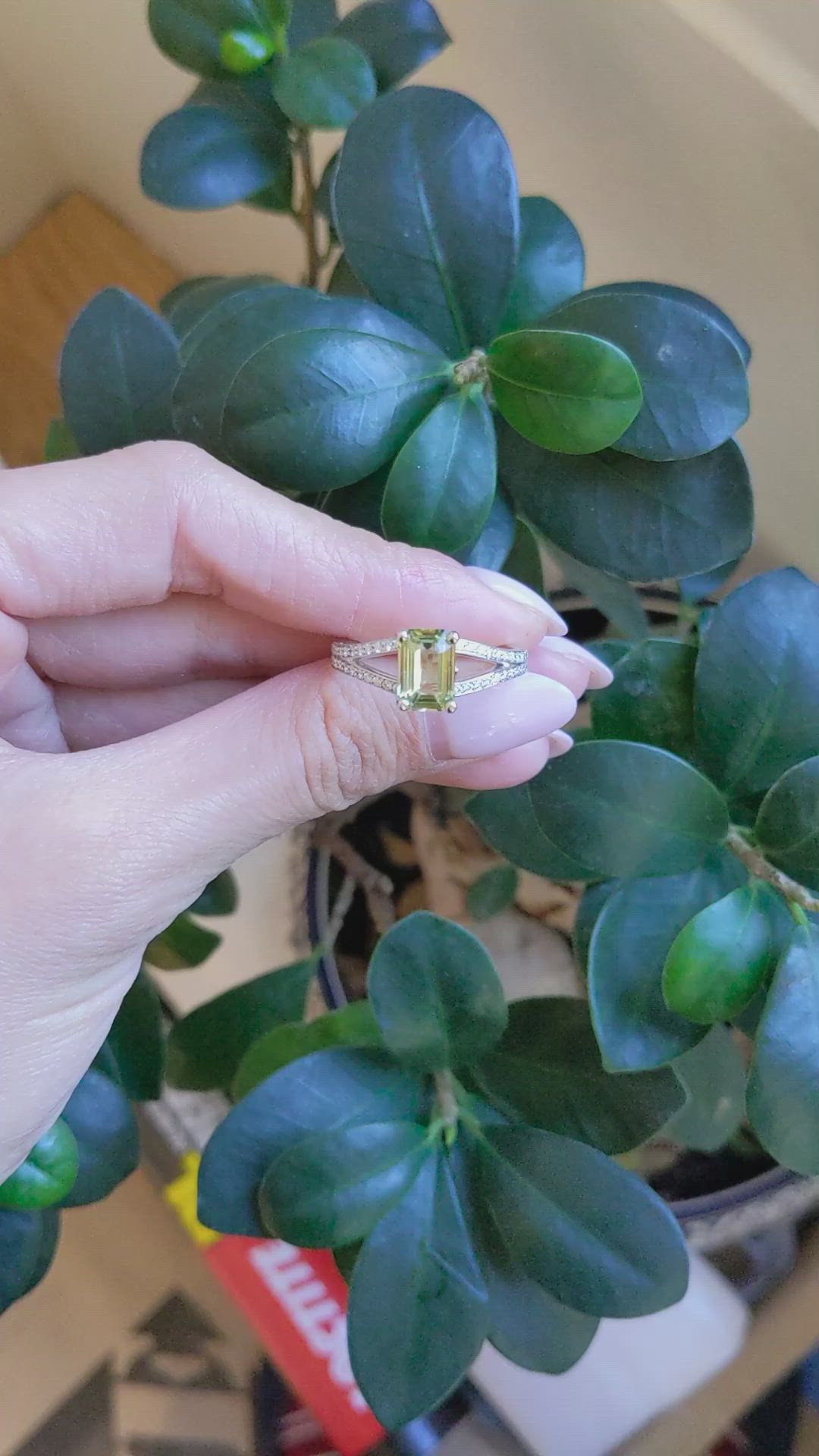 2.29 Ct. Yellowish Green Sapphire and Natural Diamond Pave Ring, Platinum 950 Size Video