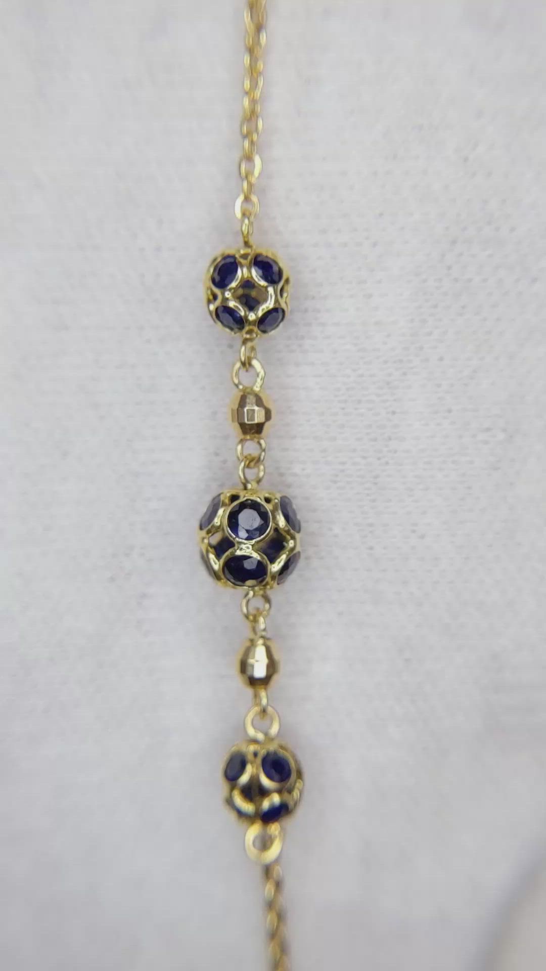 3.38 Ct.Tw. Blue Sapphire Bezel Bracelet, 18K Yellow Gold Size Video