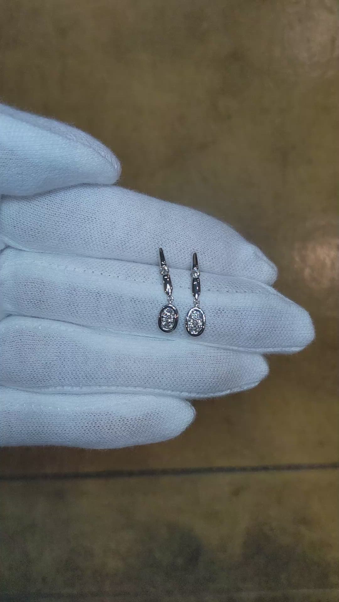 0.36&nbsp;Ct.Tw.Total Carat Weight Natural Diamond Accent Stones Earrings, 18K White Gold Size Video