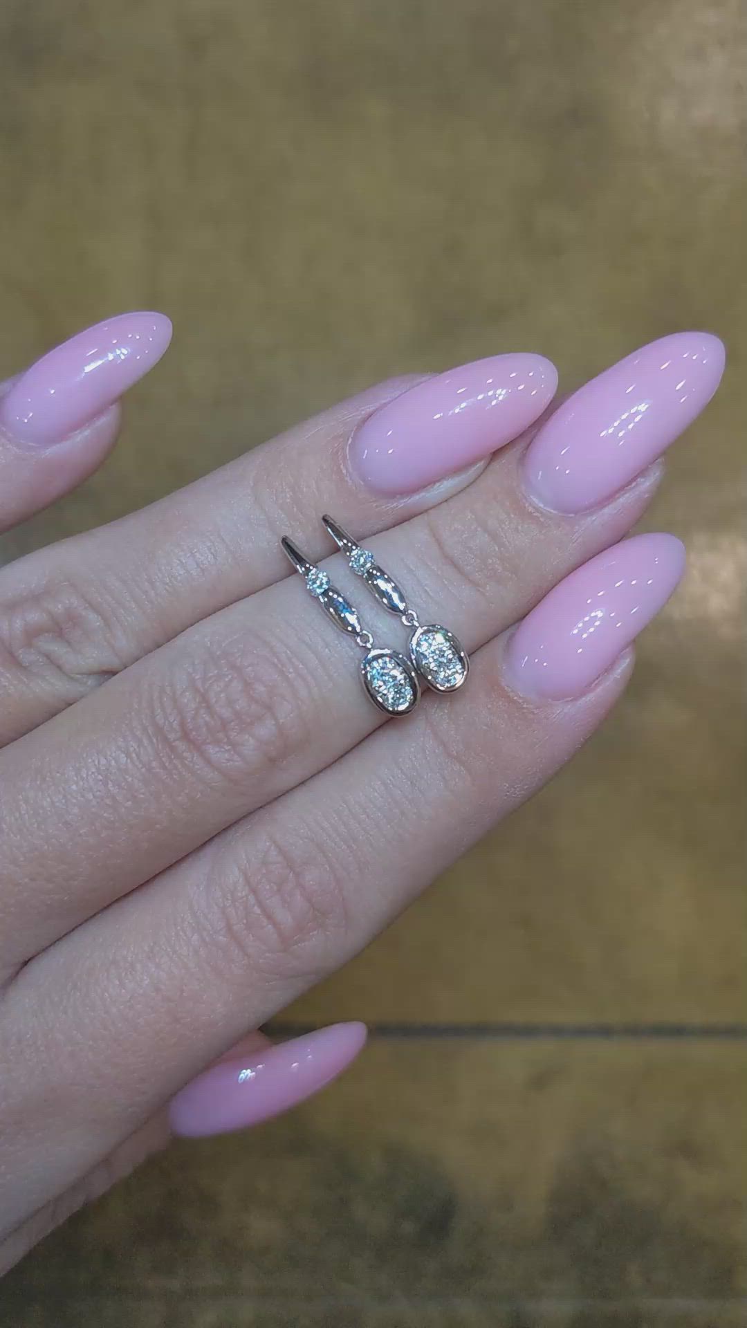 0.36&nbsp;Ct.Tw.Total Carat Weight Natural Diamond Accent Stones Earrings, 18K White Gold Size Video