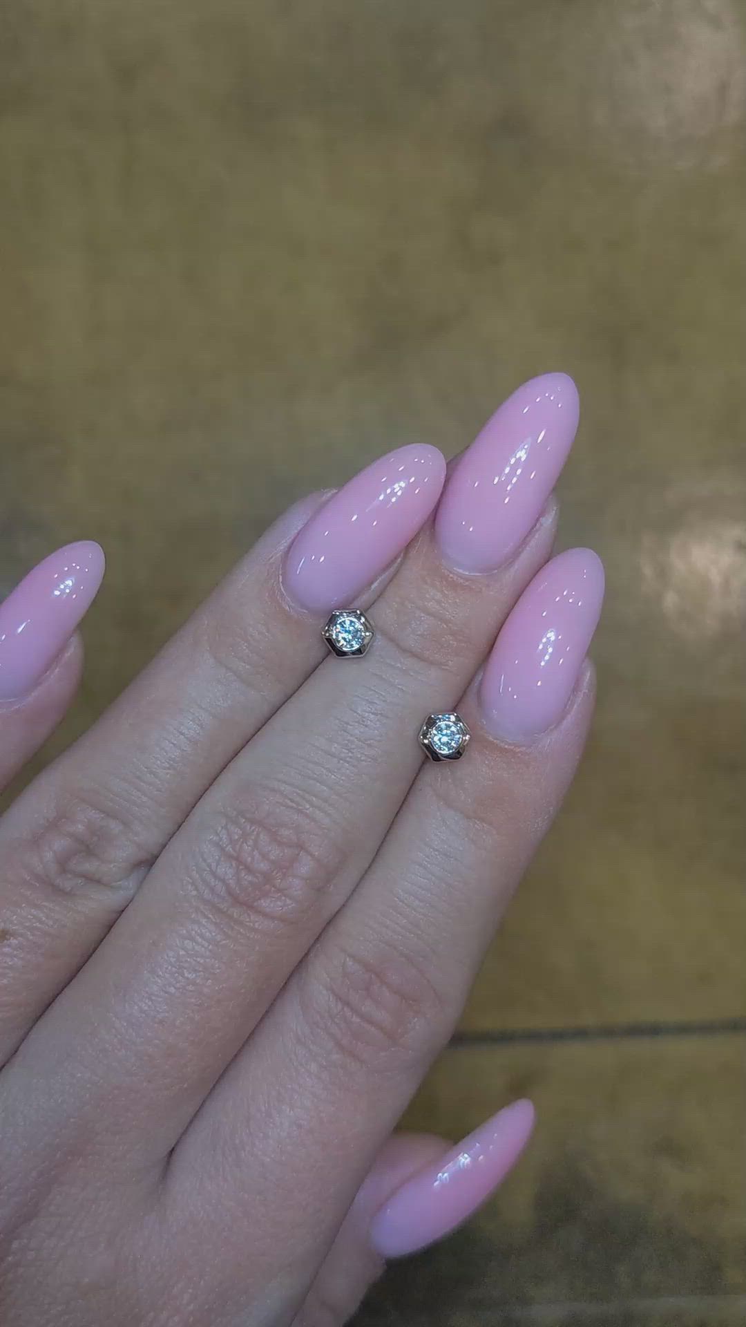 0.20 Ct.Tw.Total Carat Weight Natural Diamond Studs Earrings, 18K White Gold Size Video