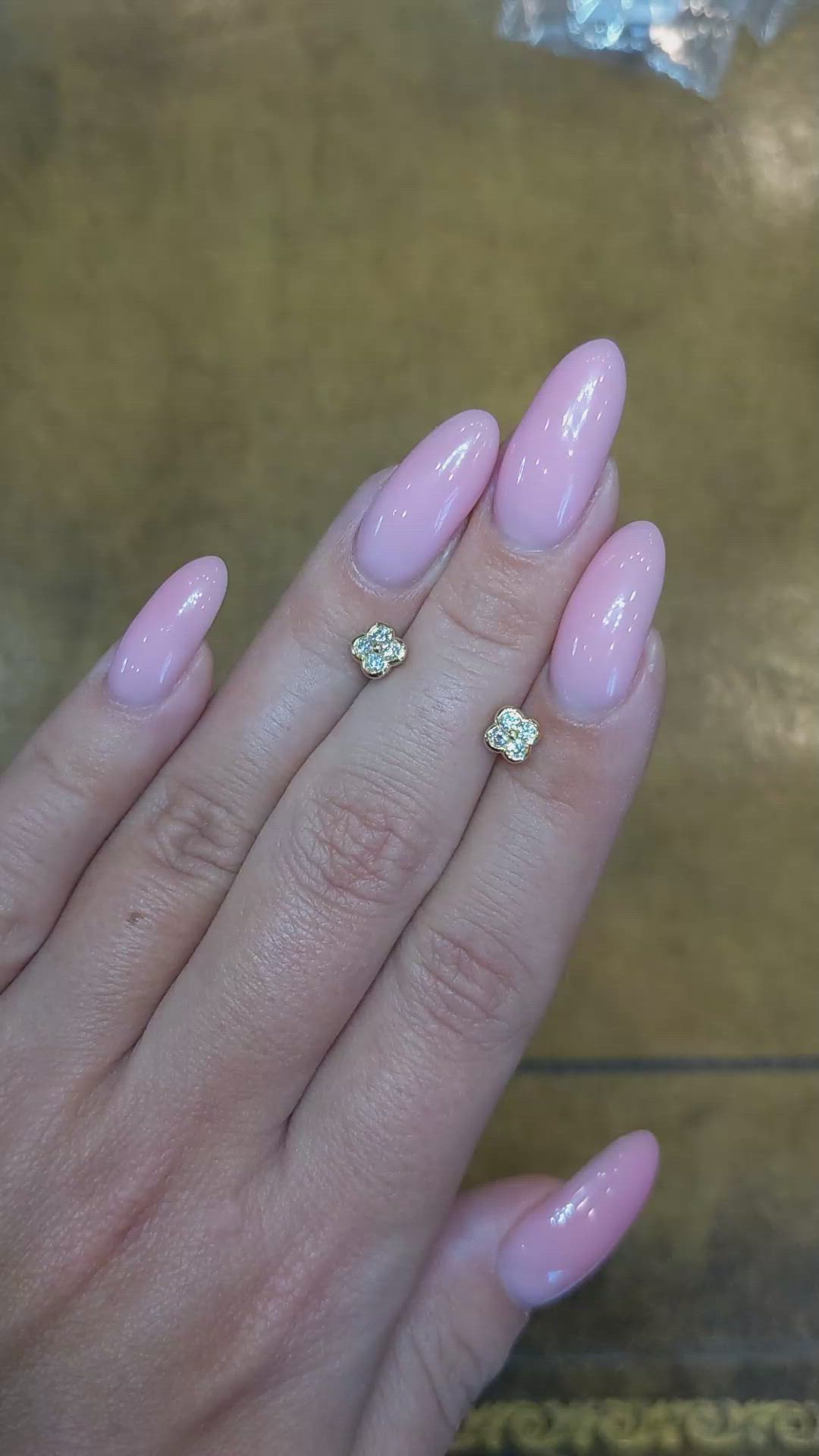 1.64 Ct.Tw.Total Carat Weight Natural Diamond Studs Earrings, 18K Yellow Gold Size Video